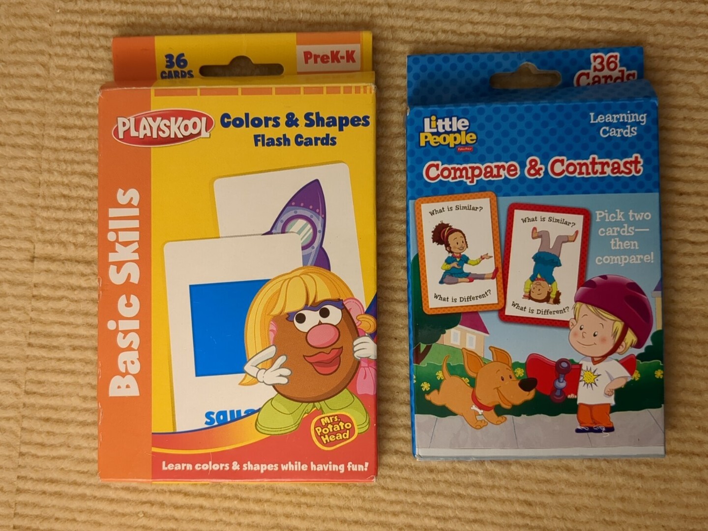 Little People Compare & Contrast/Playskool Colors & Shapes Cards Preschool