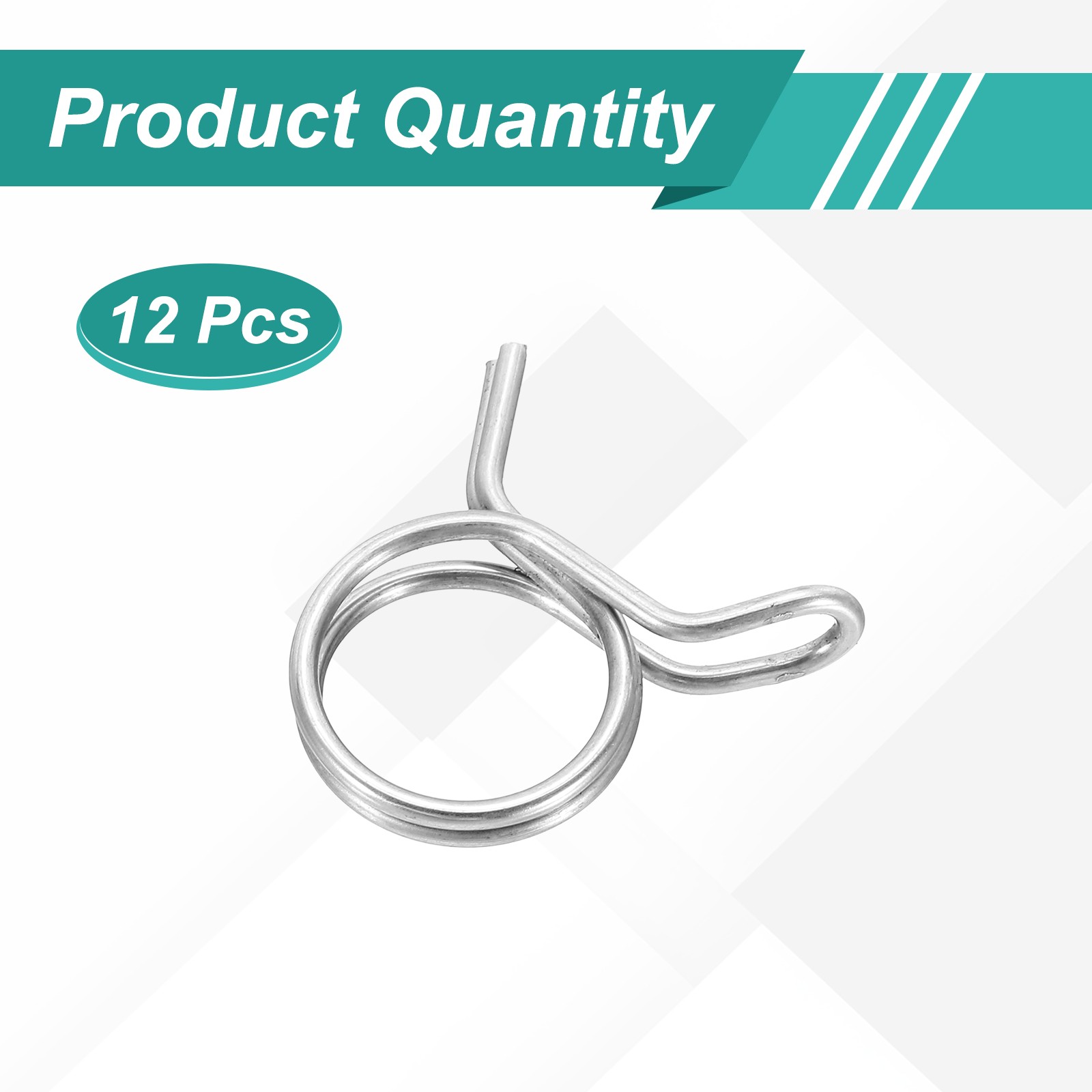 12Pcs 18mm ID 18-20.8mm OD Double Wire Spring Hose Clamp Spring Clips Clamps