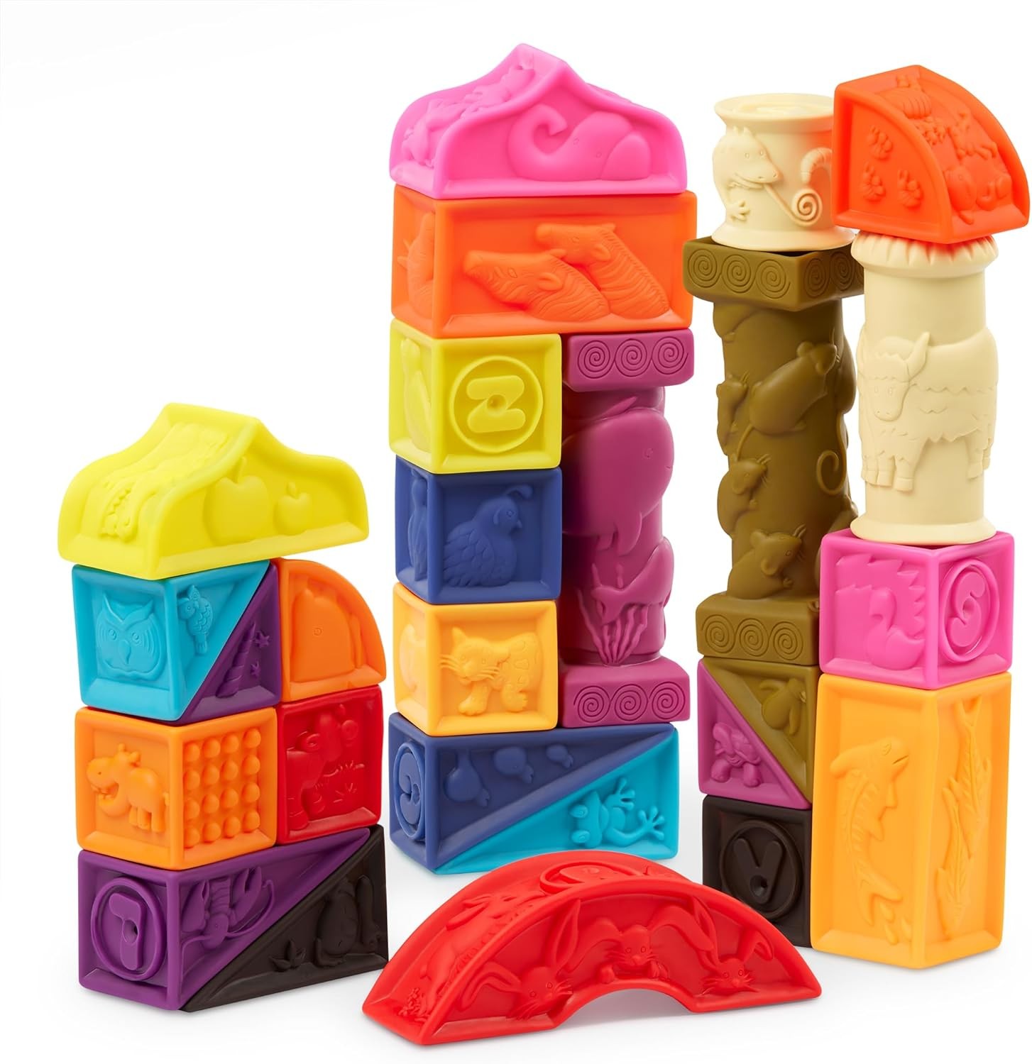B. toys – Alphabet Learning Blocks for Babies & Toddlers – 26 Soft Squeezable AB