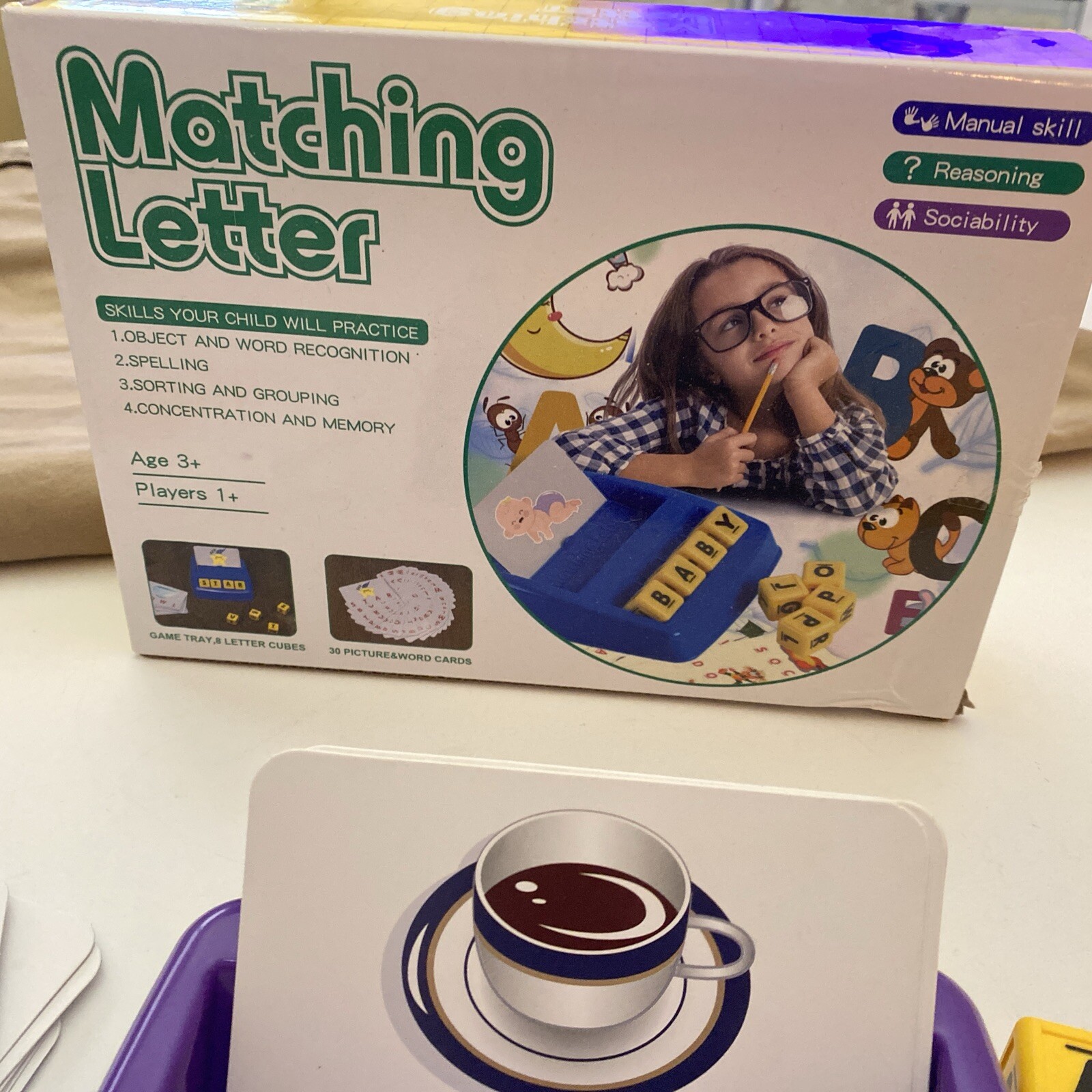 Spelling Flash Card Matching Letter Word Game Kindergarten EducationalToy ABC