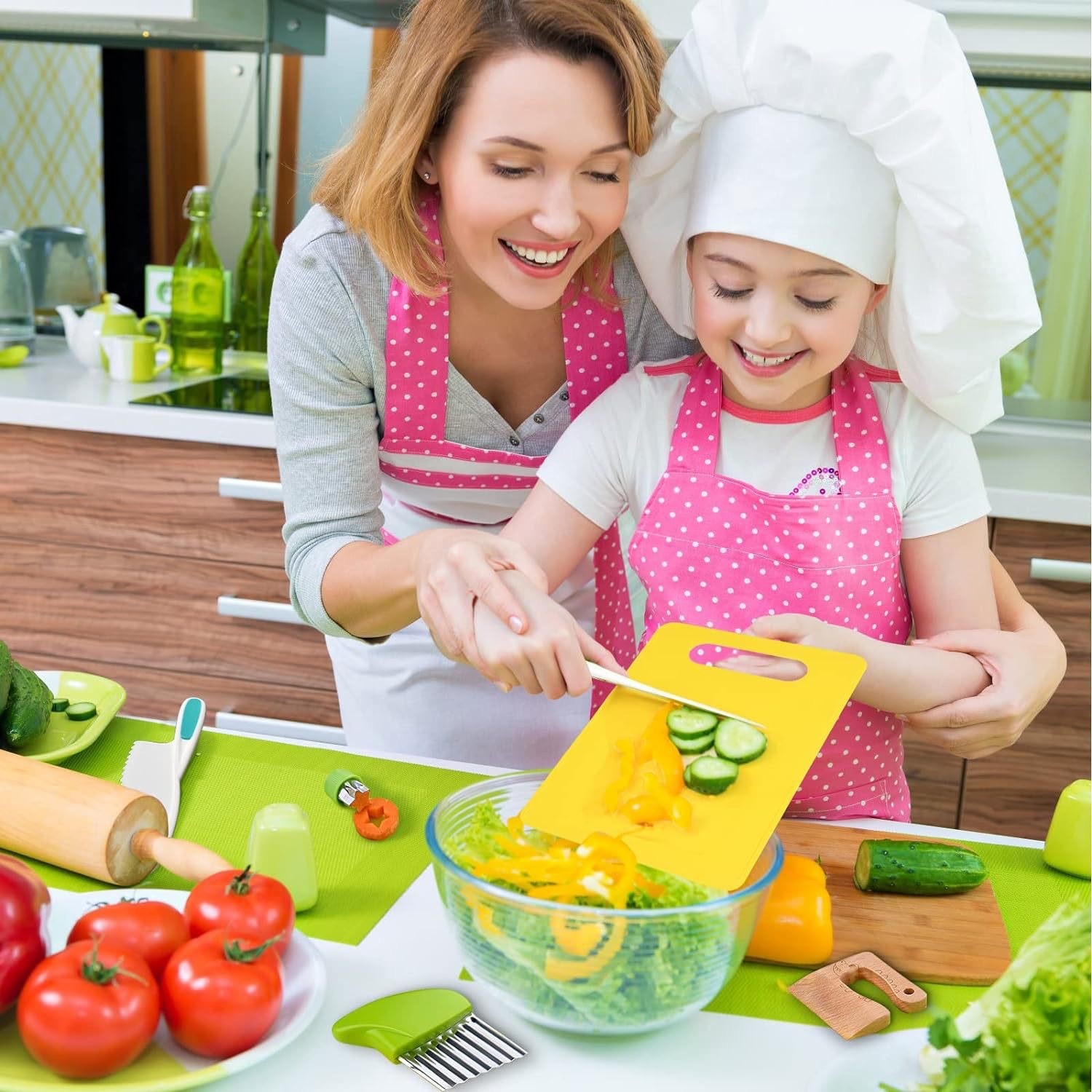 28PC Toddler Kitchen Tools Set – Kid Safe Knives Kit for Real Cooking for Age 2+