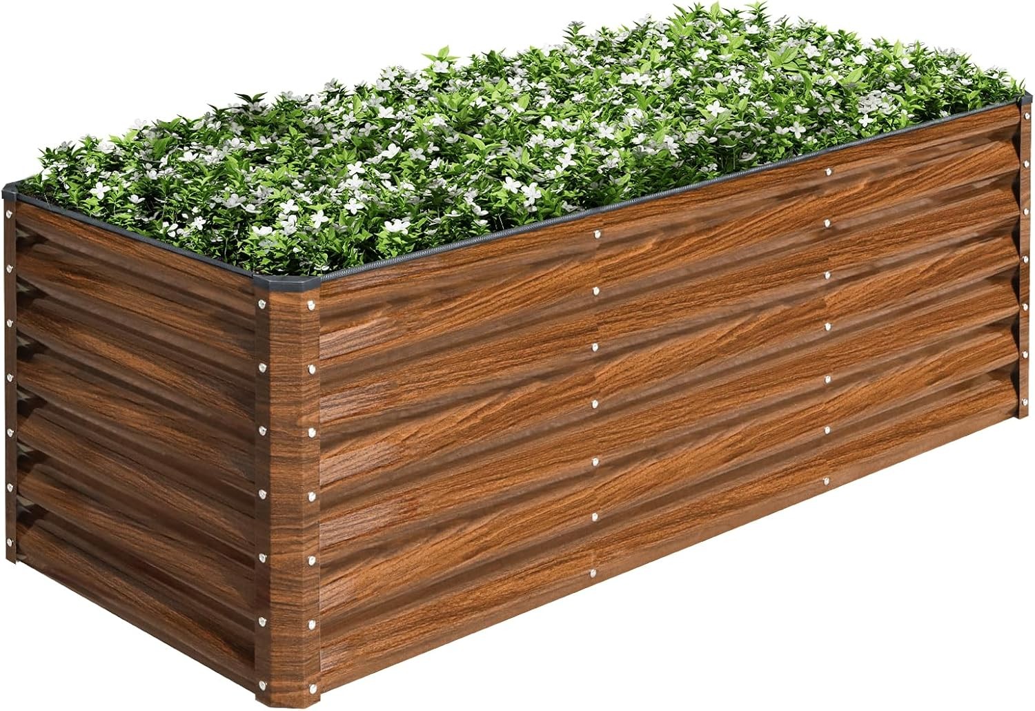 2-Pack 6x2x2FT Galvanized Raised Garden Bed Kit Metal Planter Box Planting