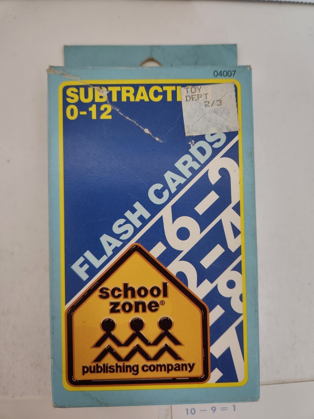 SUBTRACTION Flash Cards NOS from School Zone Home Schooling FREE SHIPPING 1984