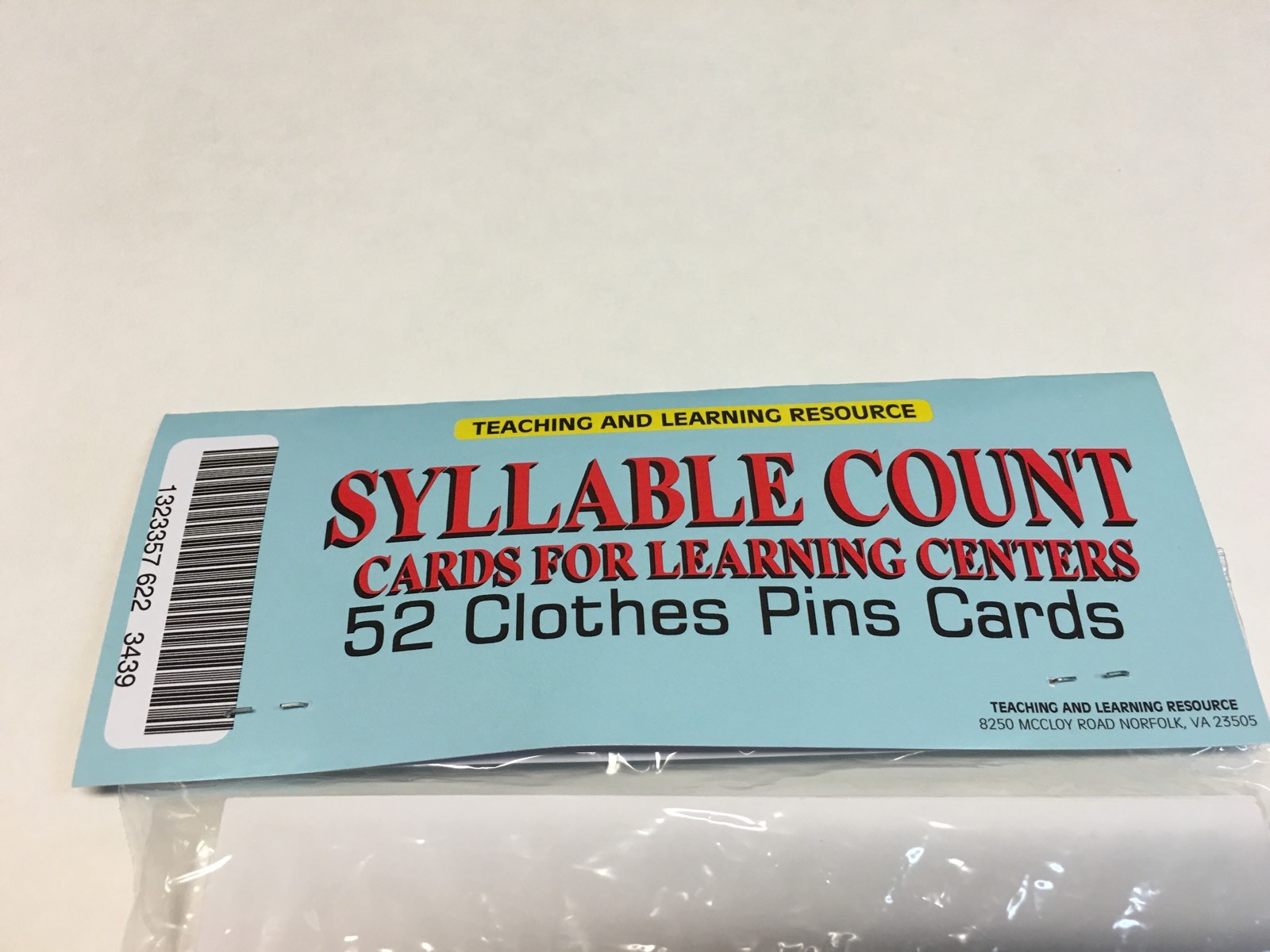 SYLLABLE COUNT & DOMINO ADDITION Cards for Learning Center 104 Cards- Letters-