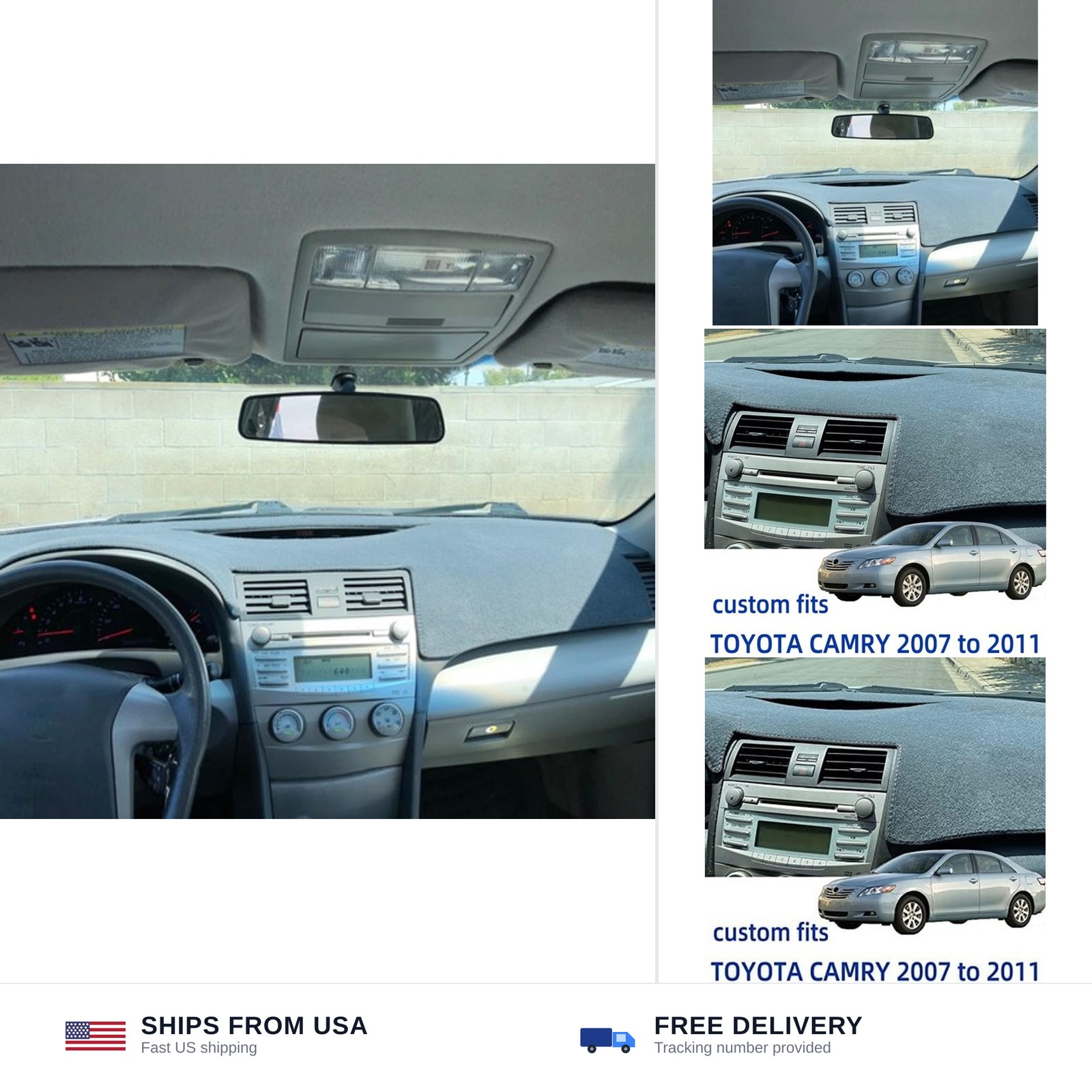 Dash Cover Dashboard Cover Mat Pad Custom Fit for Toyota Camry 2007 2008 2009…