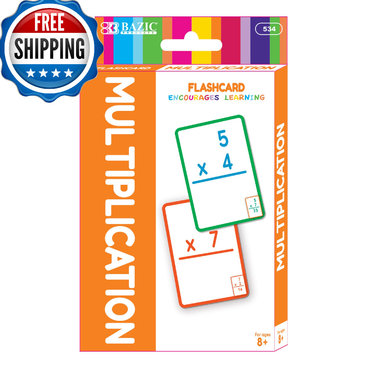 Bazic Products Bazic Multiplication Flash Cards 36/Pack Case Of 24 534-24