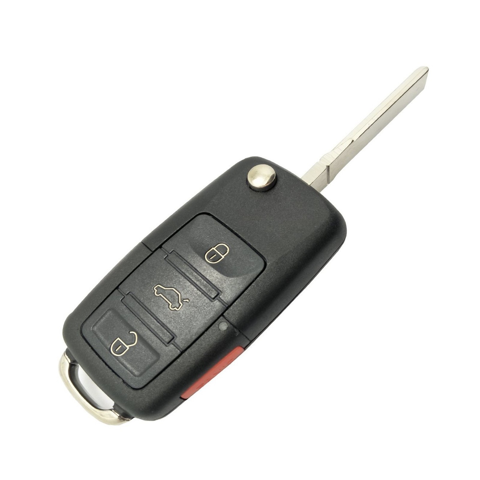 Key Fob Shell Case – 4 Button – Fit For VW Jetta/Passat/Golf – Black