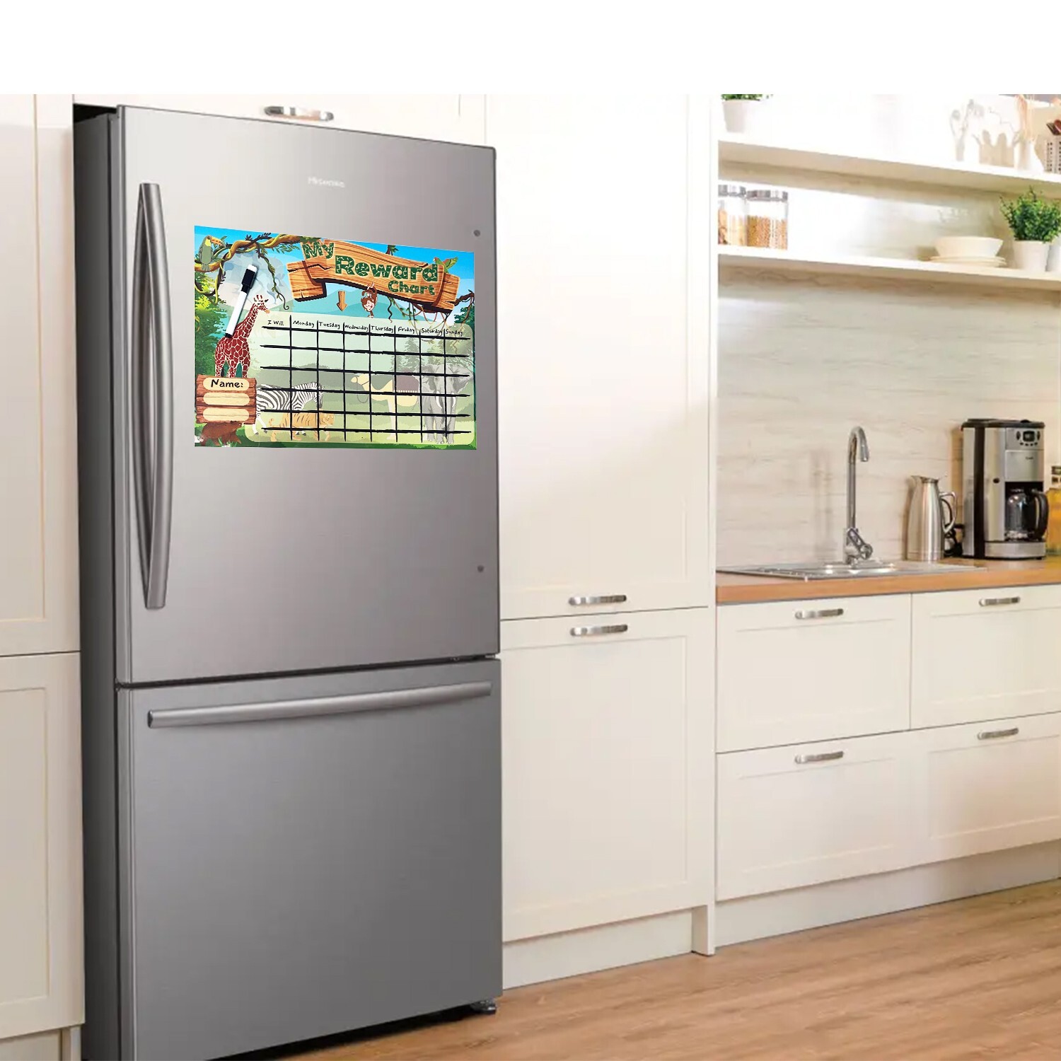 Magnetic Dry Erase Chore Chart for Reward and Responsibility, Home or Classroom