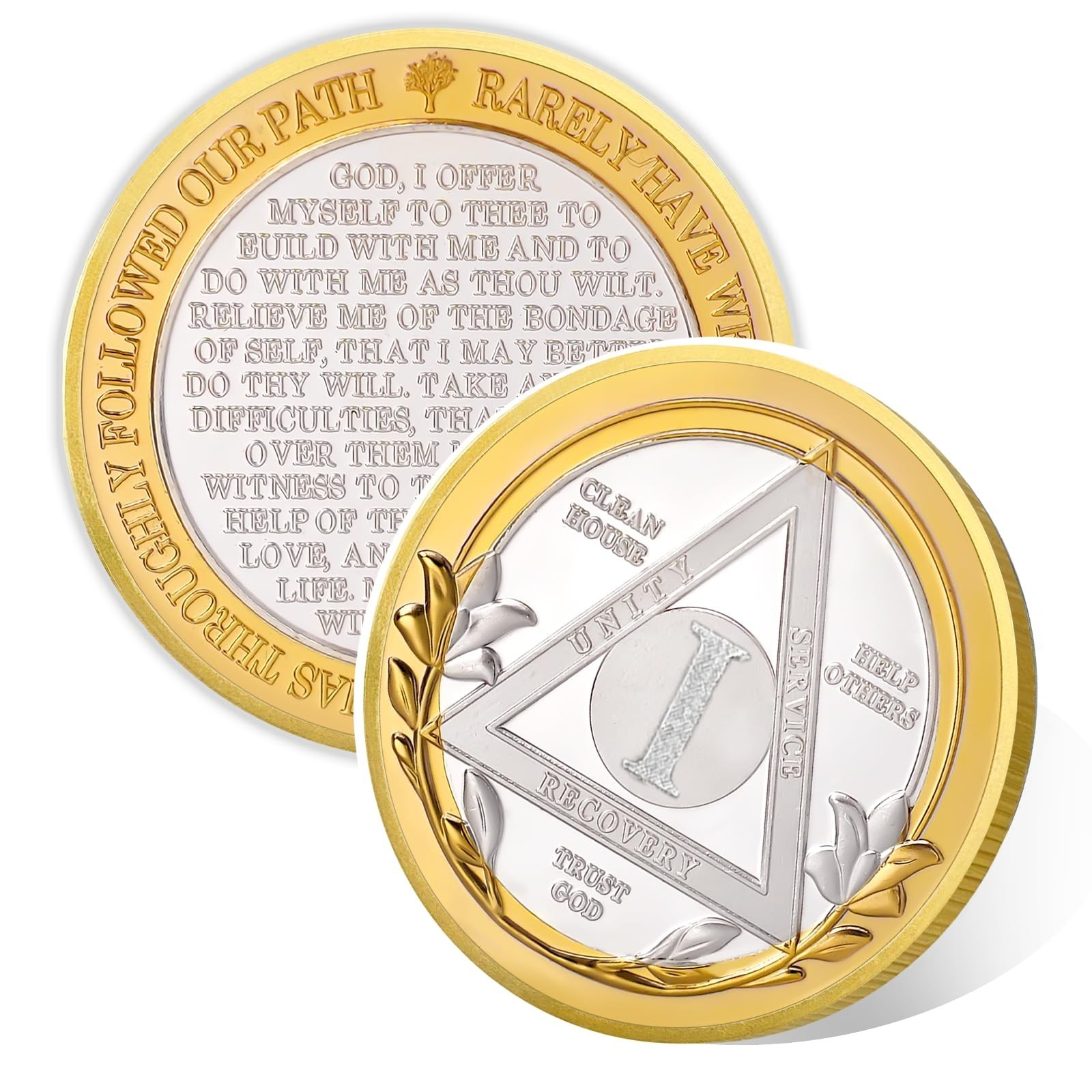 Victory Path 1 Year Sobriety Coin, Affirmation AA Chips, Addiction Recovery O…