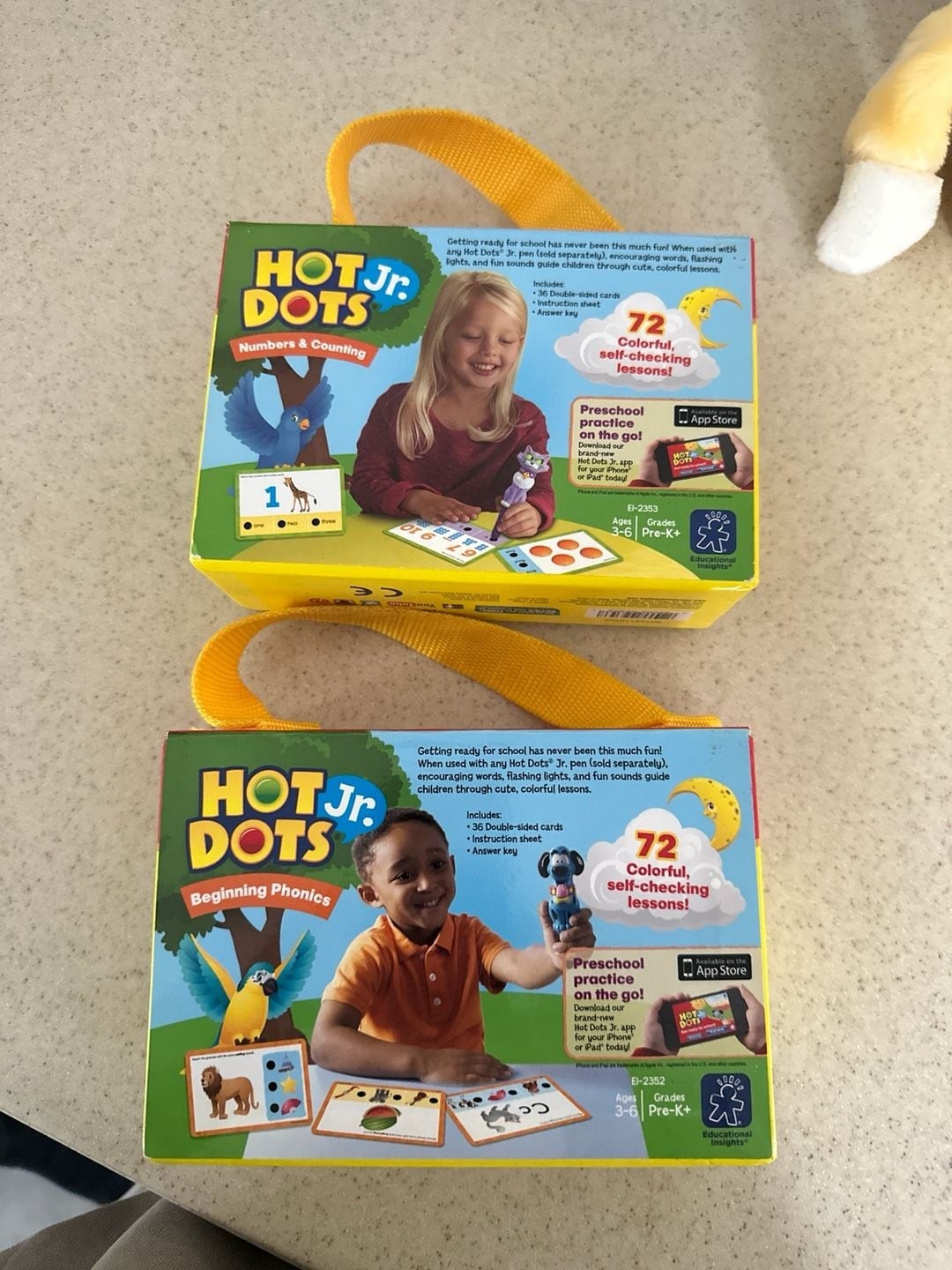Lot of 2 Hot Dots Jr. Card Sets Numbers & Counting and Beginning Phonics