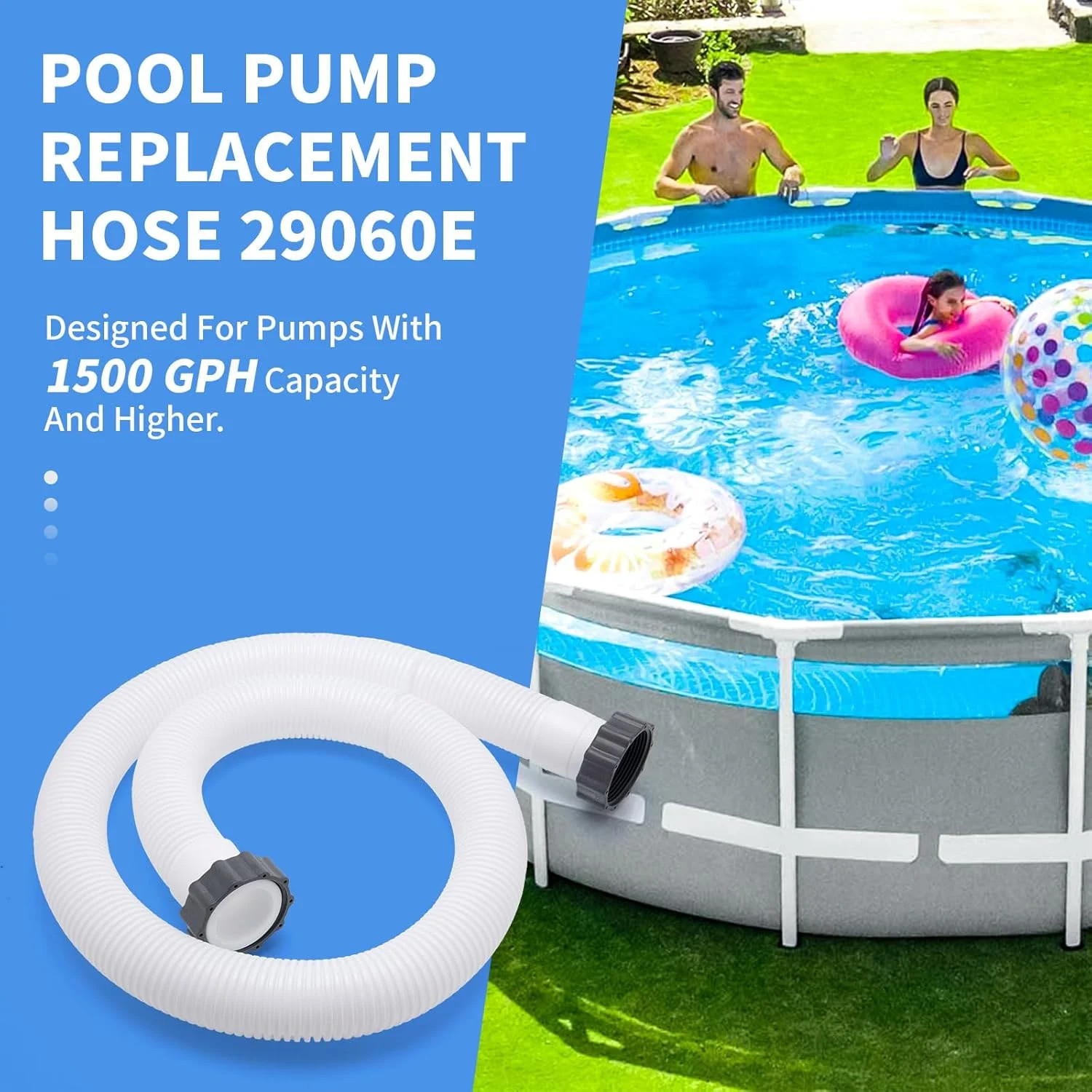1.5″ Pool Hose For Intex Filter Pump,1.5 Inch Pool Hoses For Above Ground Pools,