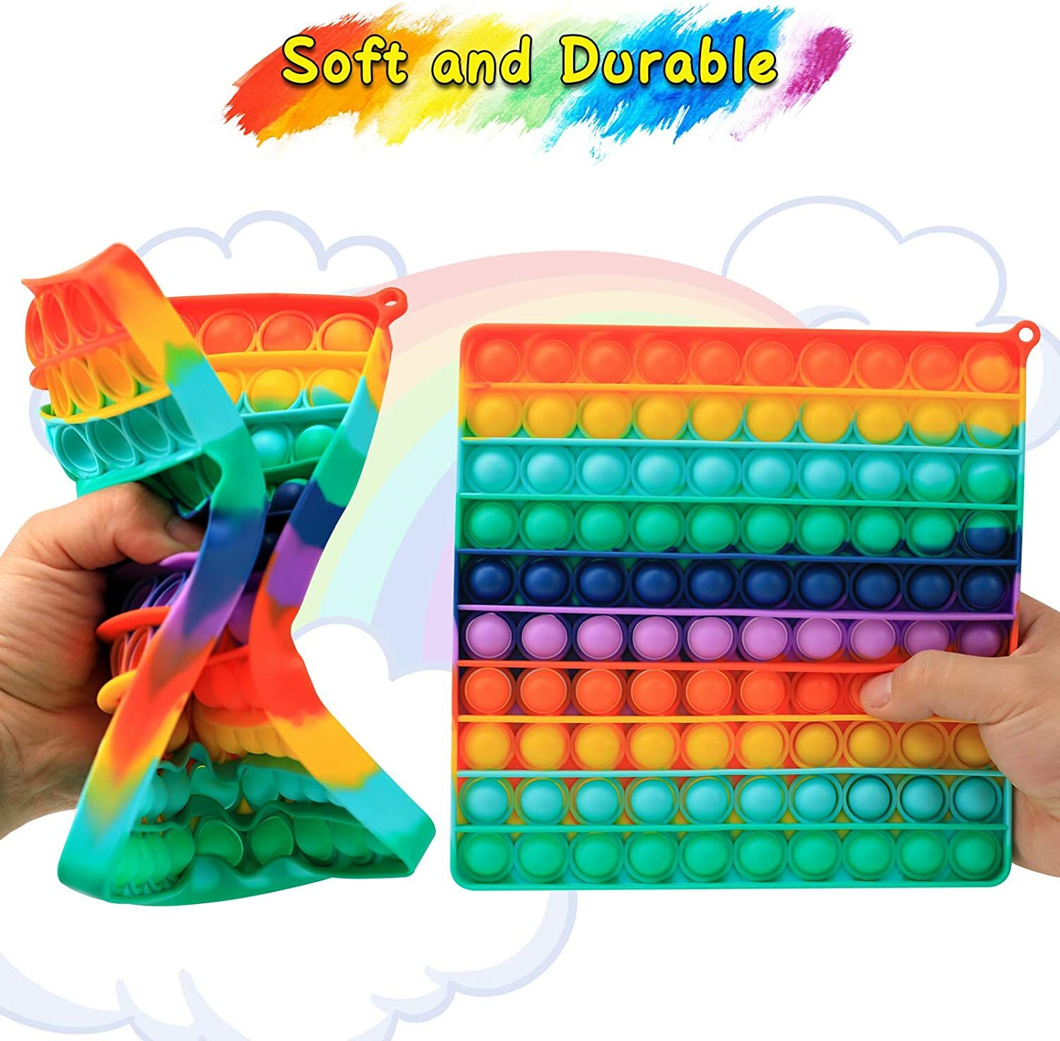 Pop Push Fidget Toy Bubble Sensory Stress Relief Kids Family Square Game Gift US