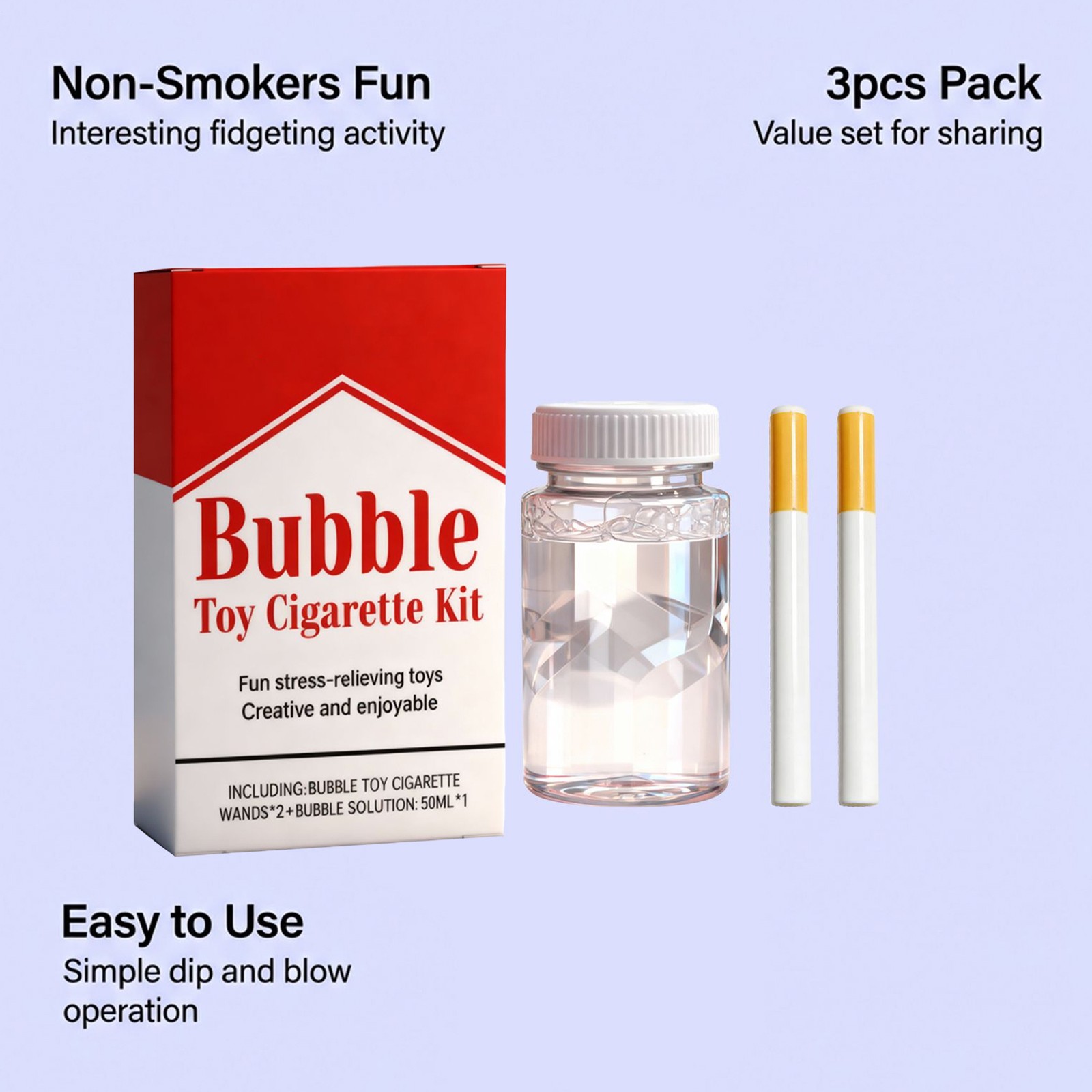 Bubble Toy Cigarette Set Stress Relief Toy Fun Fake Cigarette Mini Bubble Blower