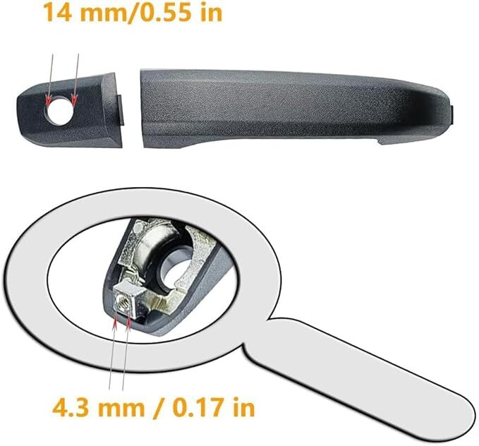 Exterior Door Handle Textured Black Compatible with 2014-2019 Silverado Sierra