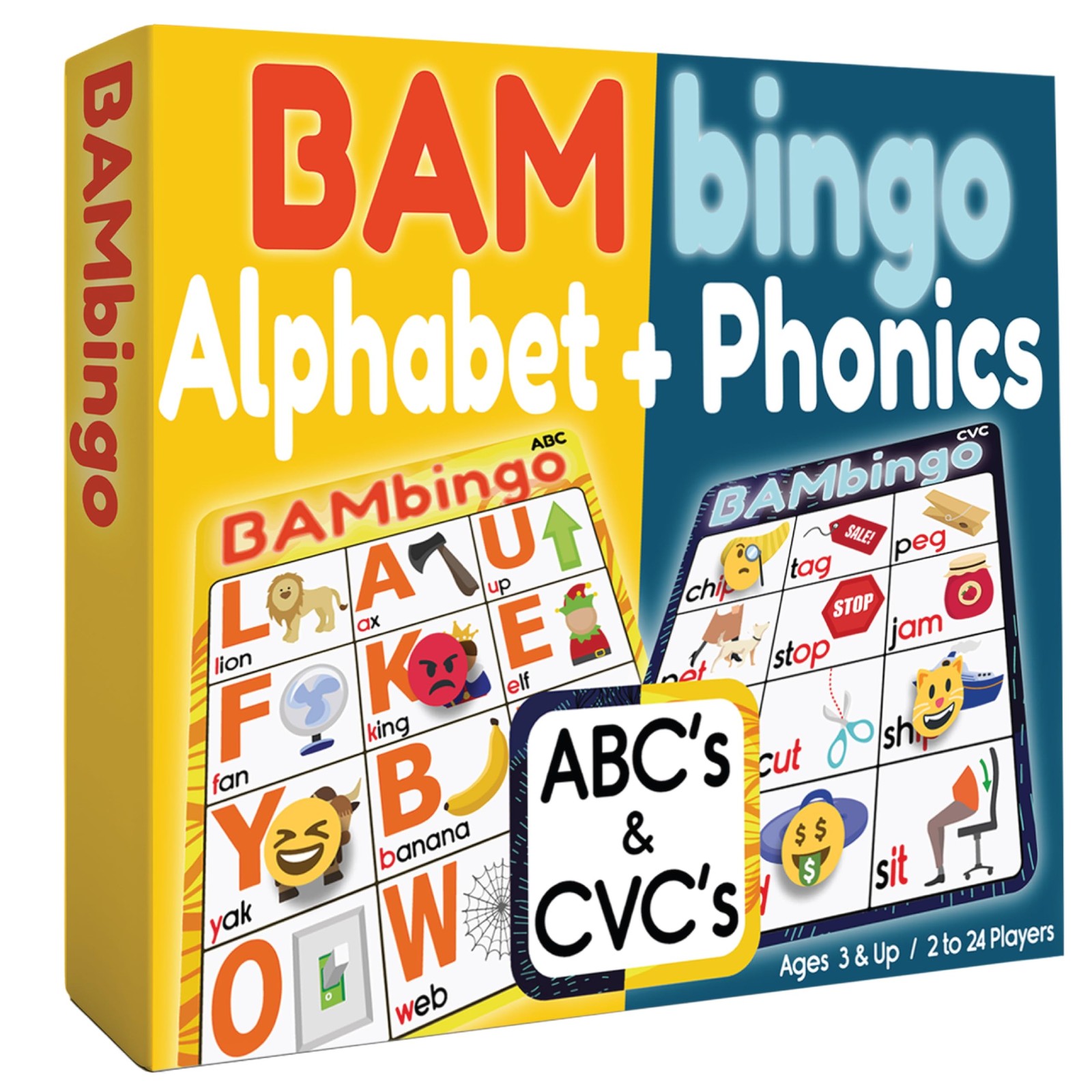 Alphabet and Phonics Bingo – ABC Learning Letter Recognition and CVC Words wi…