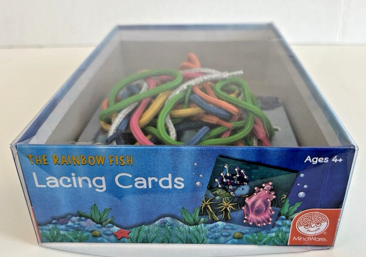 MindWare Lacing Cards The Rainbow Fish Age 4+ Fine Motor Skills Set of 10