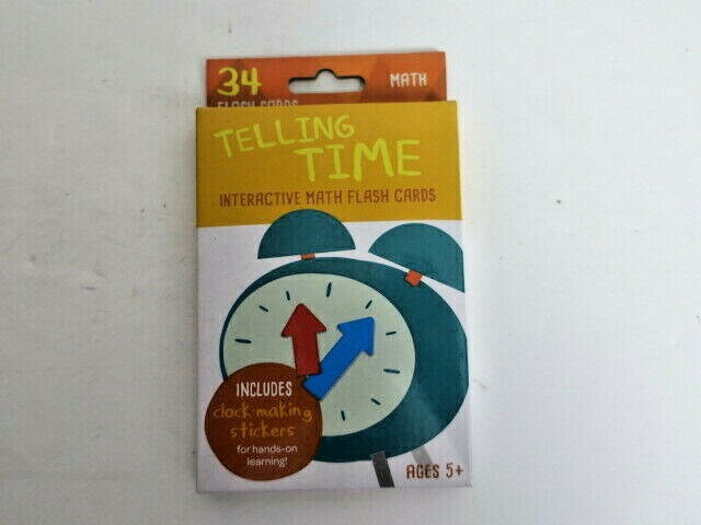 Flash Cards set of 4 Telling Time Money Subtraction & Addition Age 5+ w/ Sticker