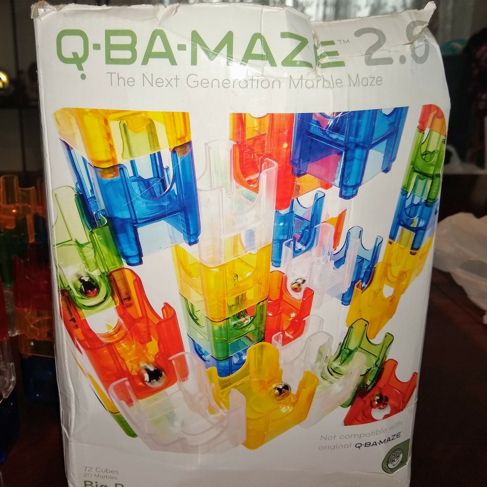 Mindware Q-BA-MAZE 2.0 Big Box 69 Pices 3 Metal Marbles Original Box No Booklet