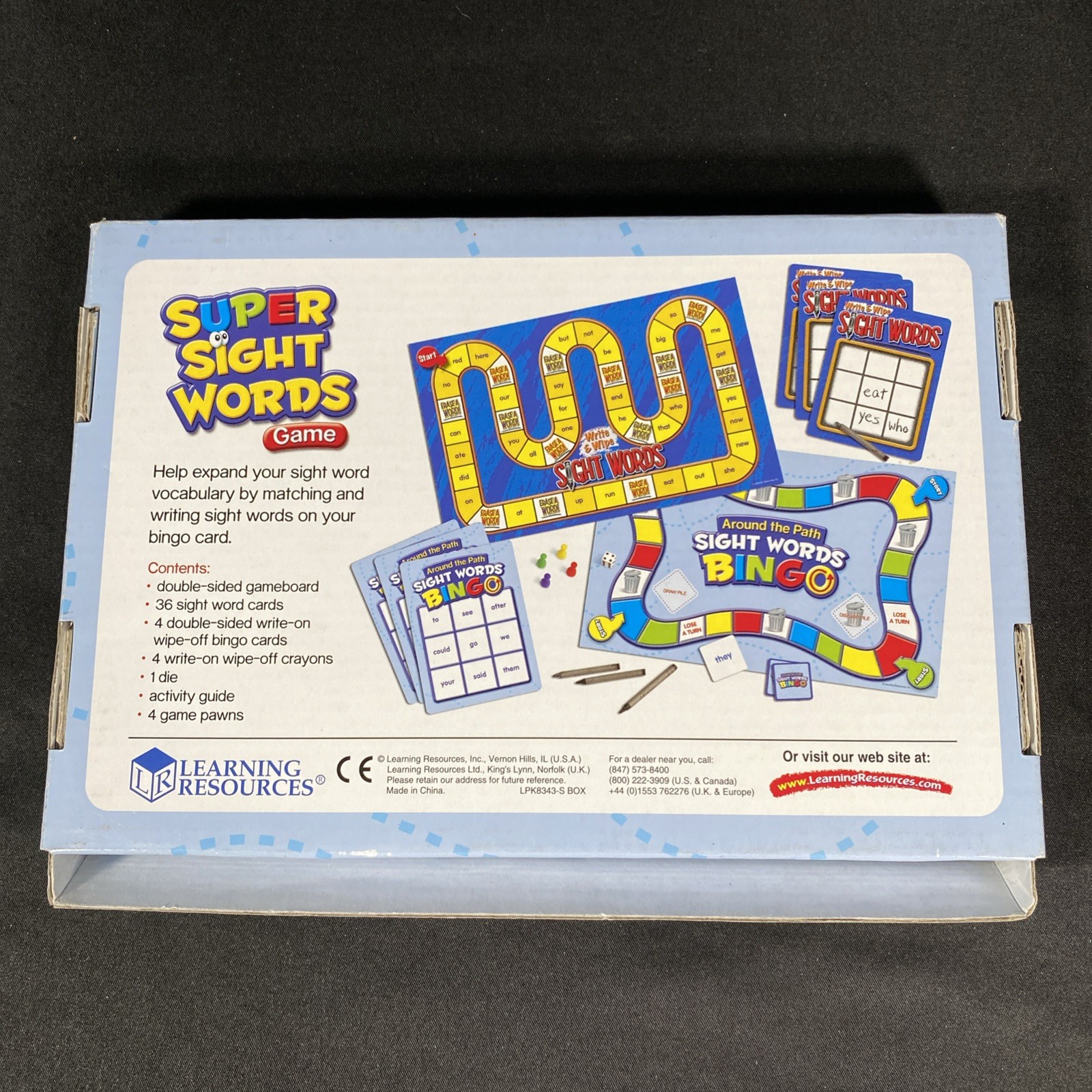 Sight Word Bingo Learning Resources PreK K Grade 1 Reading Game Two in One