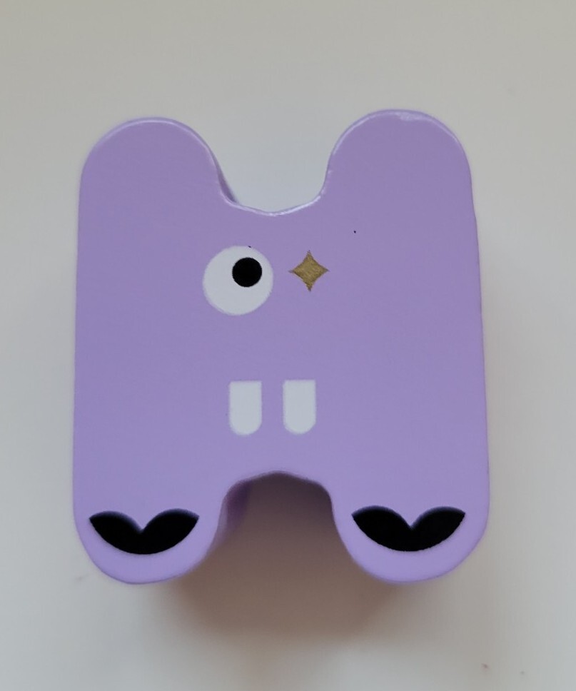 FAO Schwarz Toy Wood Alphabet Puzzle Animal Replacement Purple Hippo “H” Only