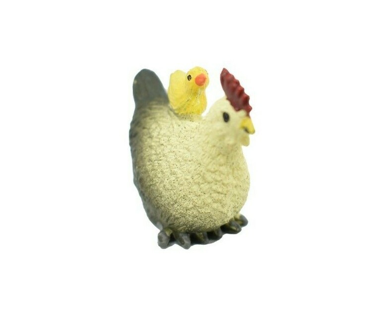 Chicken, Hen with Chick Realistic Toy Model Plastic Barn Farm Animal 1.4″ F4256