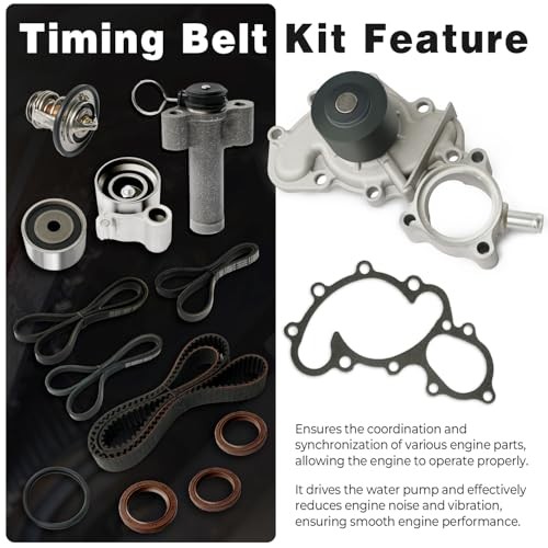 CYTROBE Engine Timing Belt Kit with Water Pump Compatible with 1996-2002 Toyota