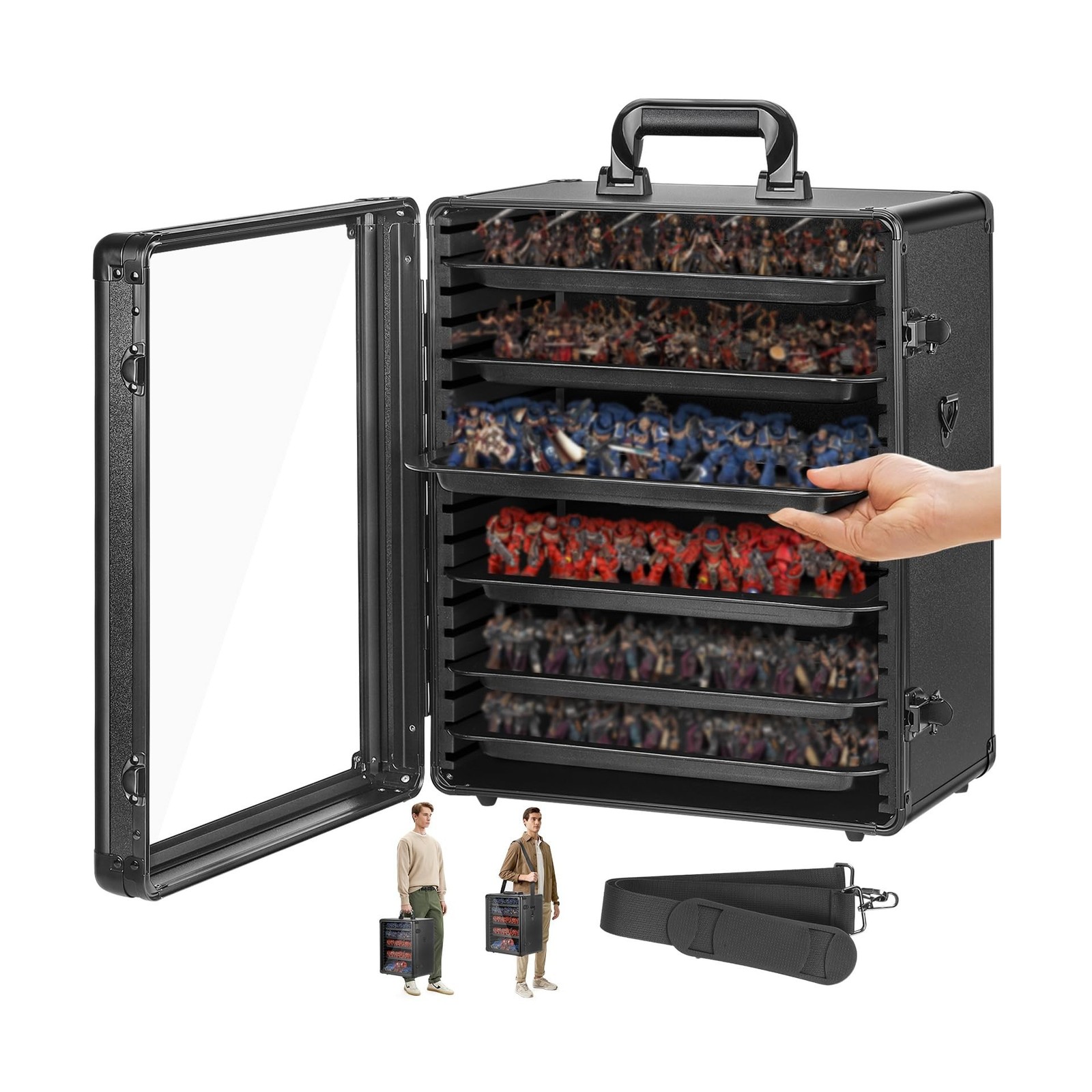 ONULISS Miniatures Storage Case Miniatures Transport Case Aluminum Alloy Fram…