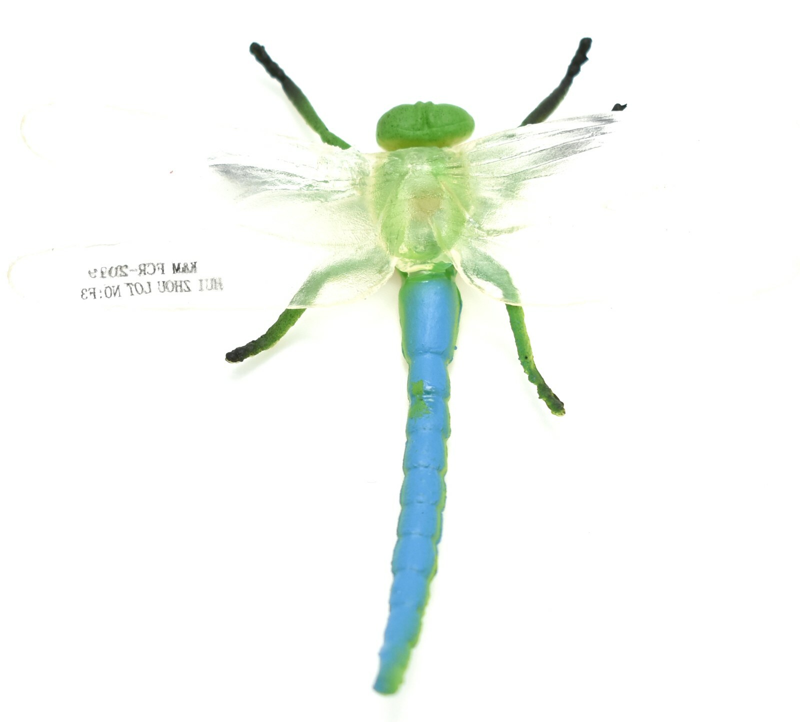 Dragonfly, Green & Blue, Very Nice Rubber Reproduction 3″ F1052 B190