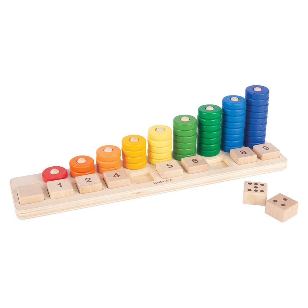 Kaplan Early Learning Colorful Wooden Stack and Sort Board