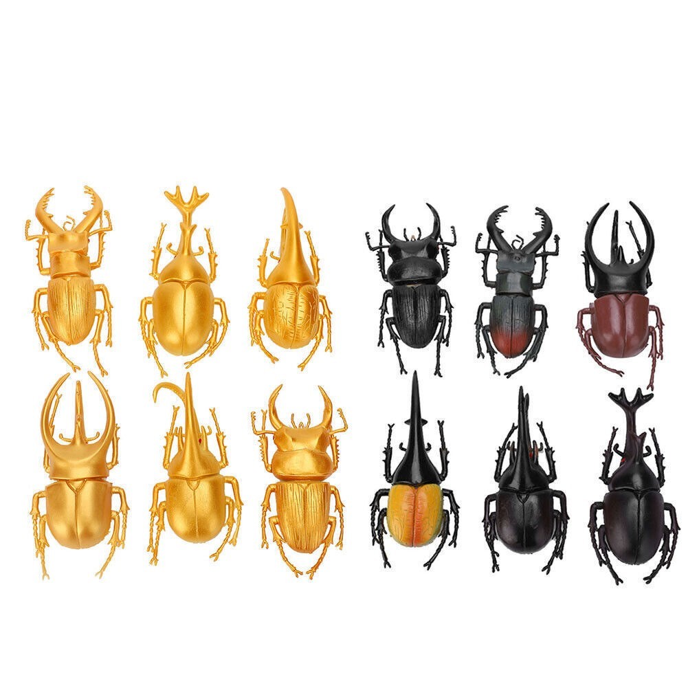 6pcs Simulation Insect Model Halloween Trick Props NonToxic PVC Insect