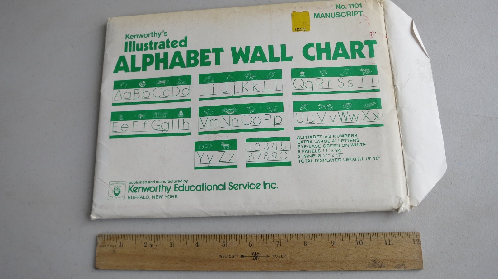 Vintage New Old Stock Kenworthy’s Alphabet Wall Chart ABC’s 123’s