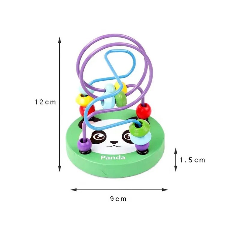 Montessori Educational Math Toy Kids Circles Bead Wire Maze Roller Coaster 014