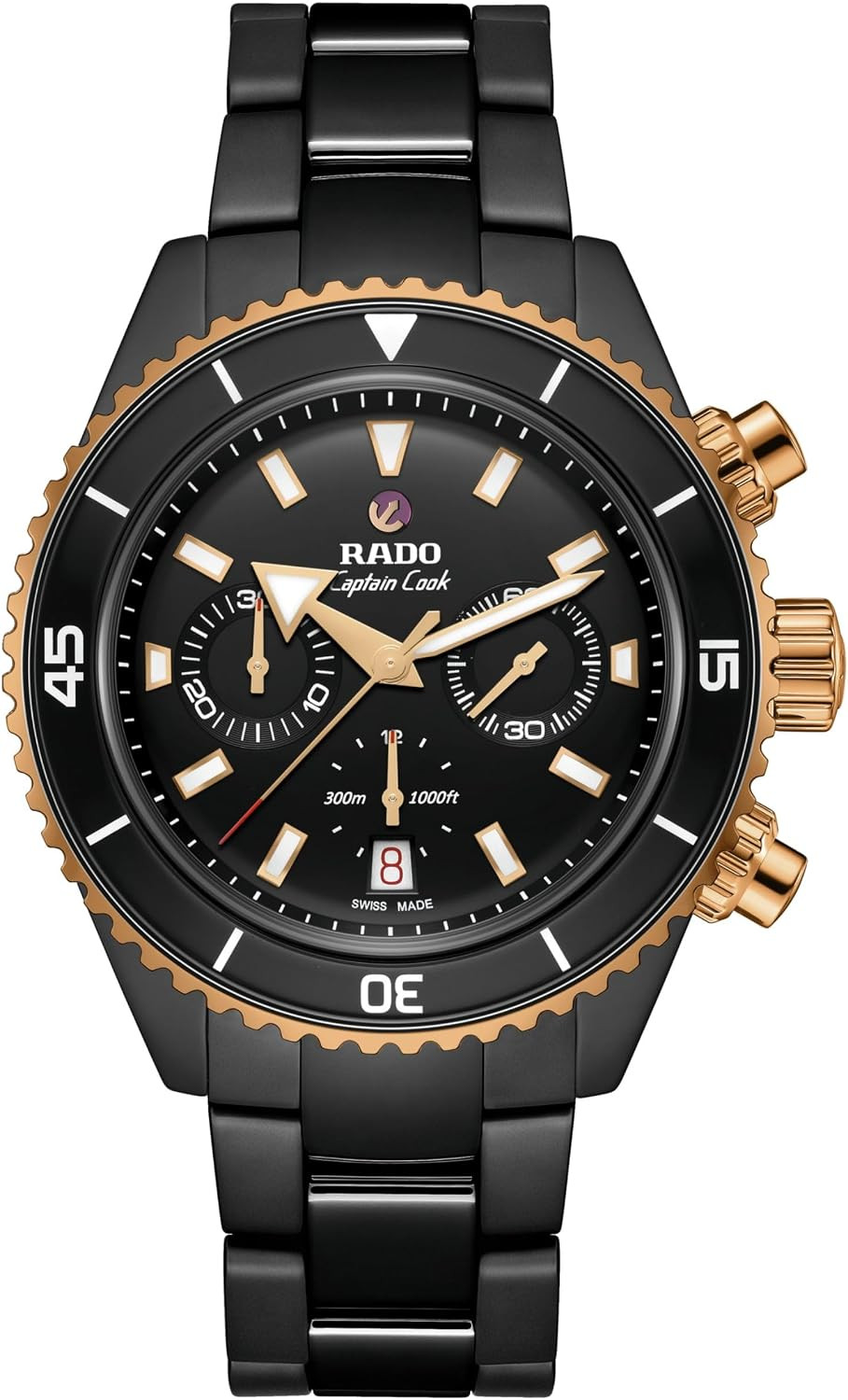 Captain Cook Men’s Swiss Automatic Watch – High Tech Ceramic & Sapphire 43mm