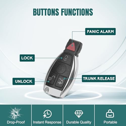 Key Fob, Keyless Entry Remote Fits for 1997-2016 Mercedes Benz E350 ML350 SLK300