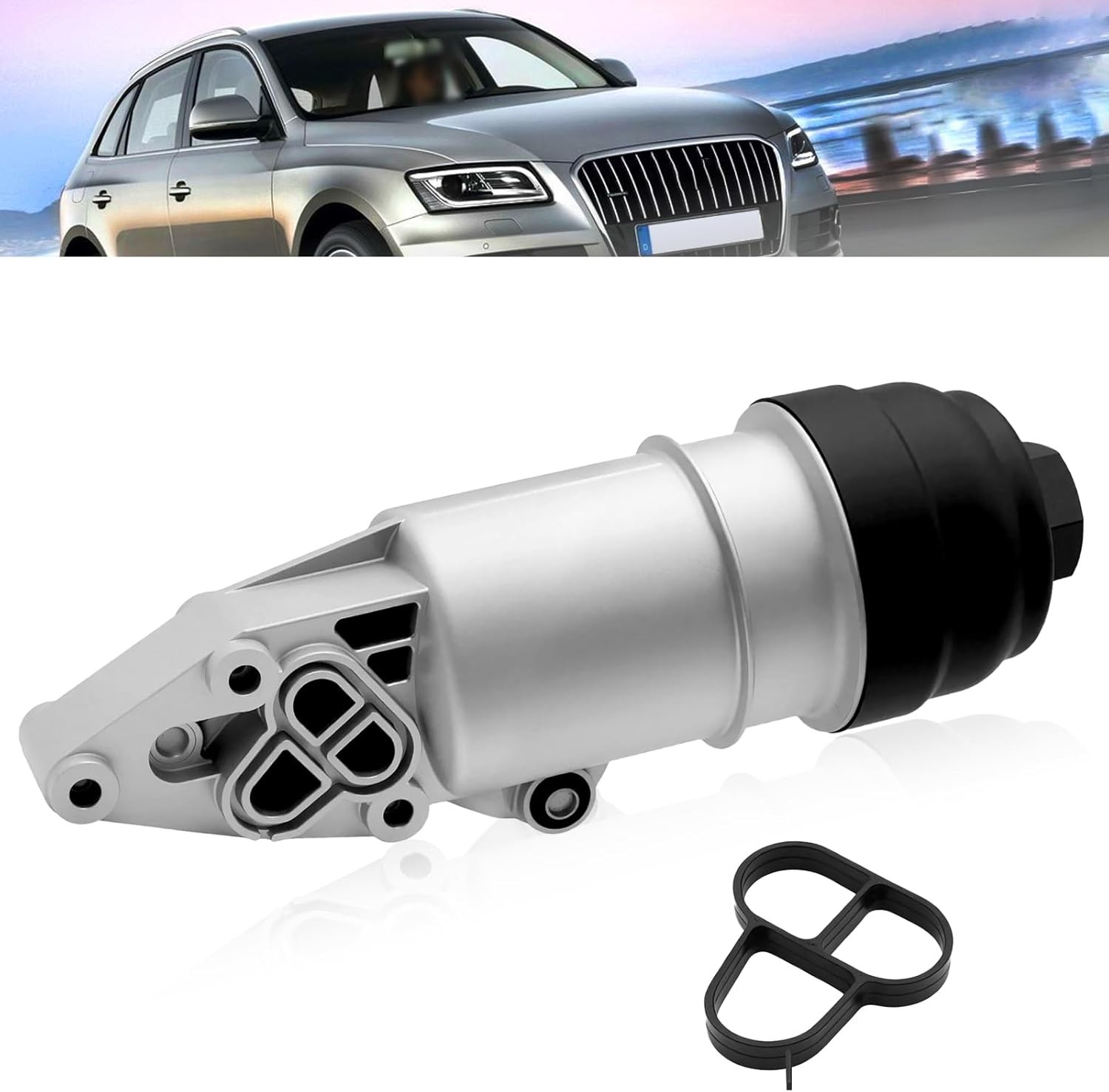 Aluminum Oil Filter Housing Assembly for Audi A4 A5 A6 A7 A8 Q5 Q7 S4 S5