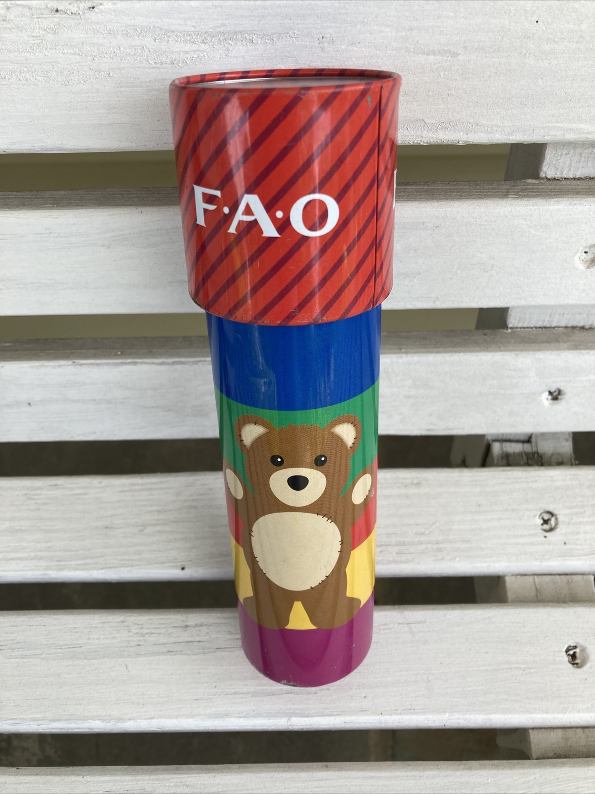 FAO Schwarz Kaleidoscope Metal Plastic Beads Child’s Toy~EUC