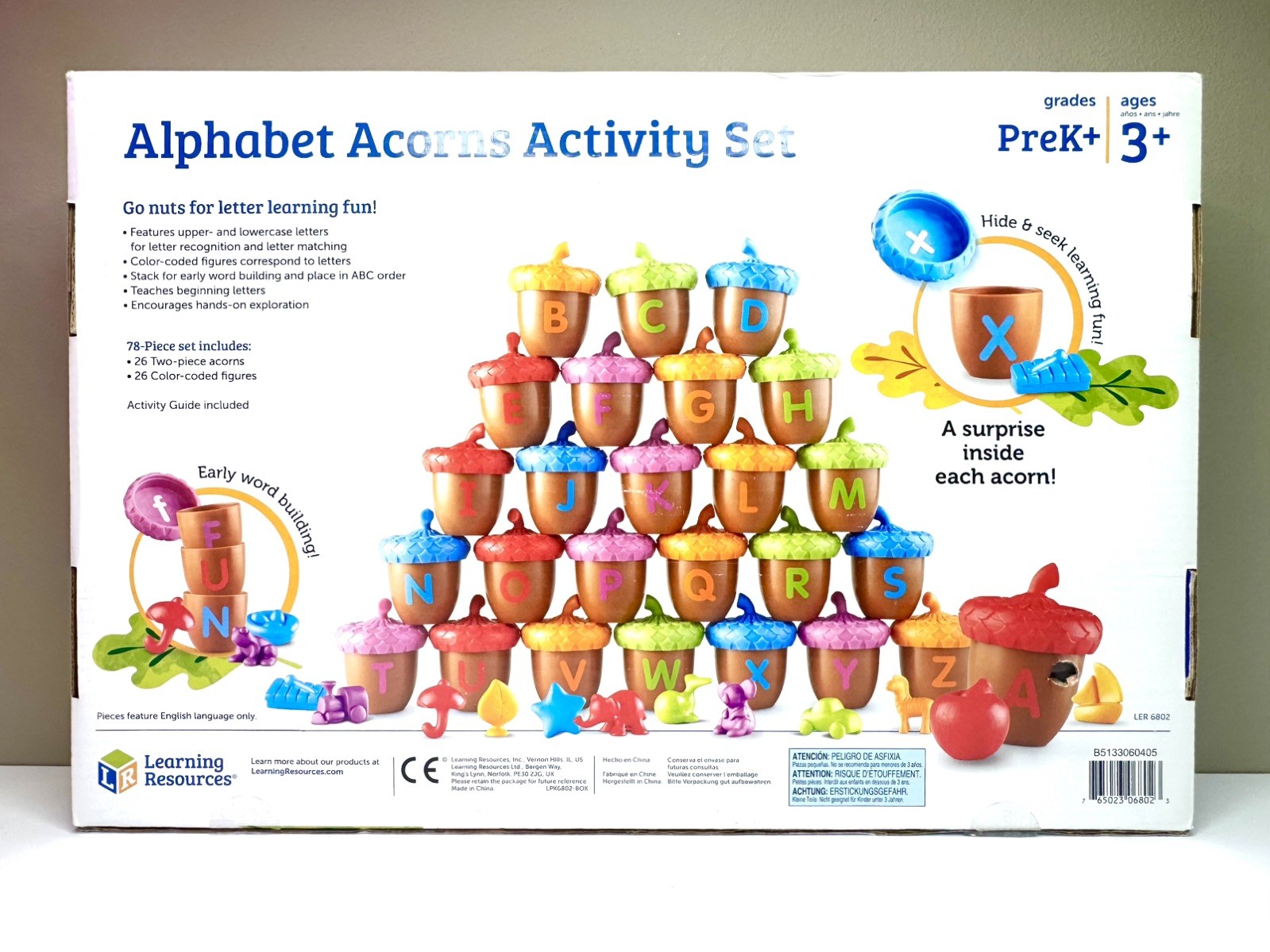 Learning Resources Alphabet Acorns Activity Set Letter Recognition Homeschool