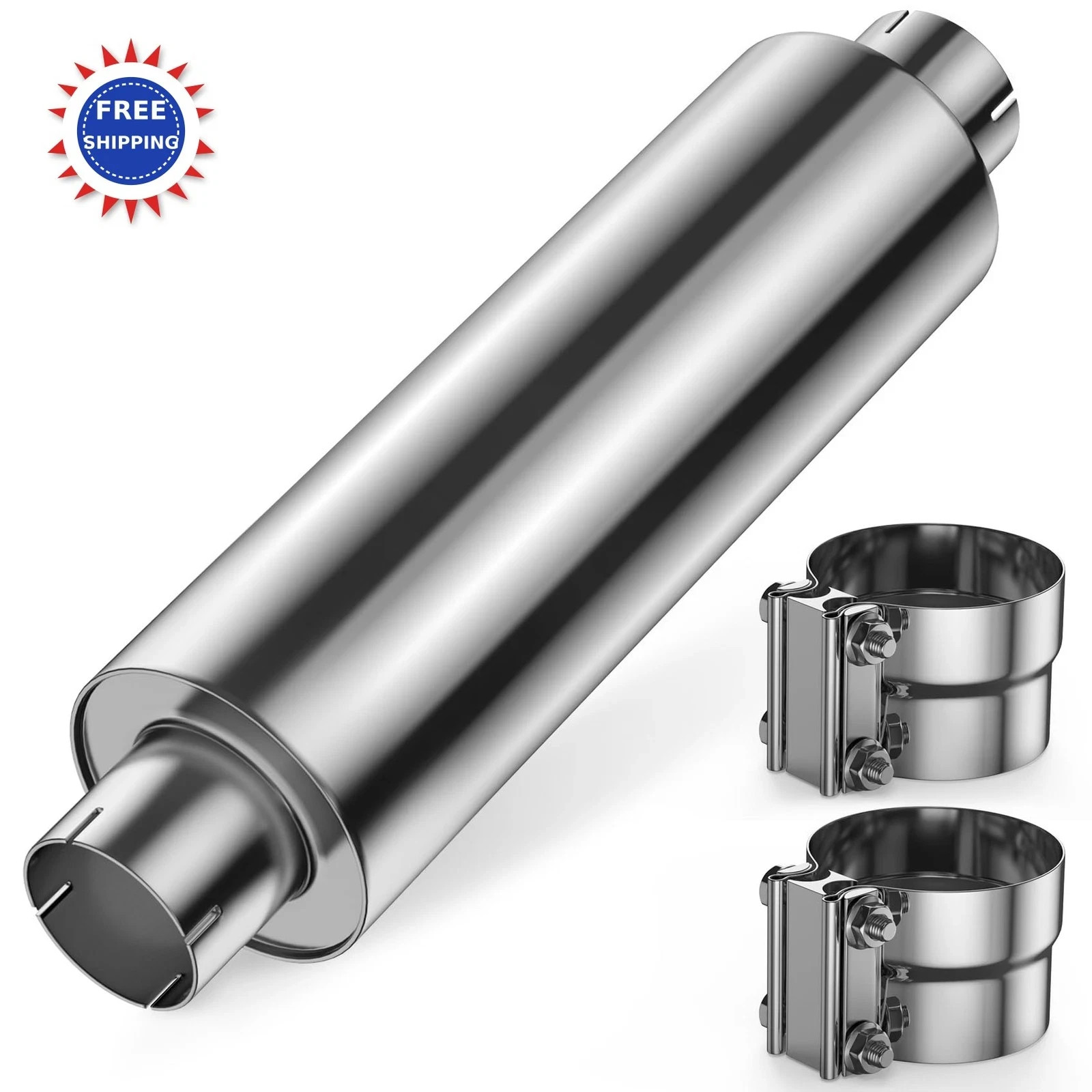 JY PERFORMANCE 4 Inch Inlet Diesel Muffler Exhaust Stainless Steel Welded