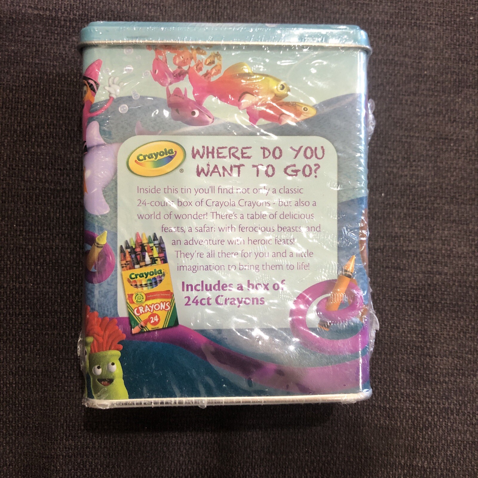 Crayola Imagination Tins Underwater, 24 Crayons in Tin, New Sealed Free Shipping