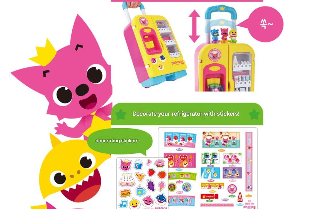 Pinkfong Talking and Singing Baby Shark Refrigerator Kitchen Play Kid Toy