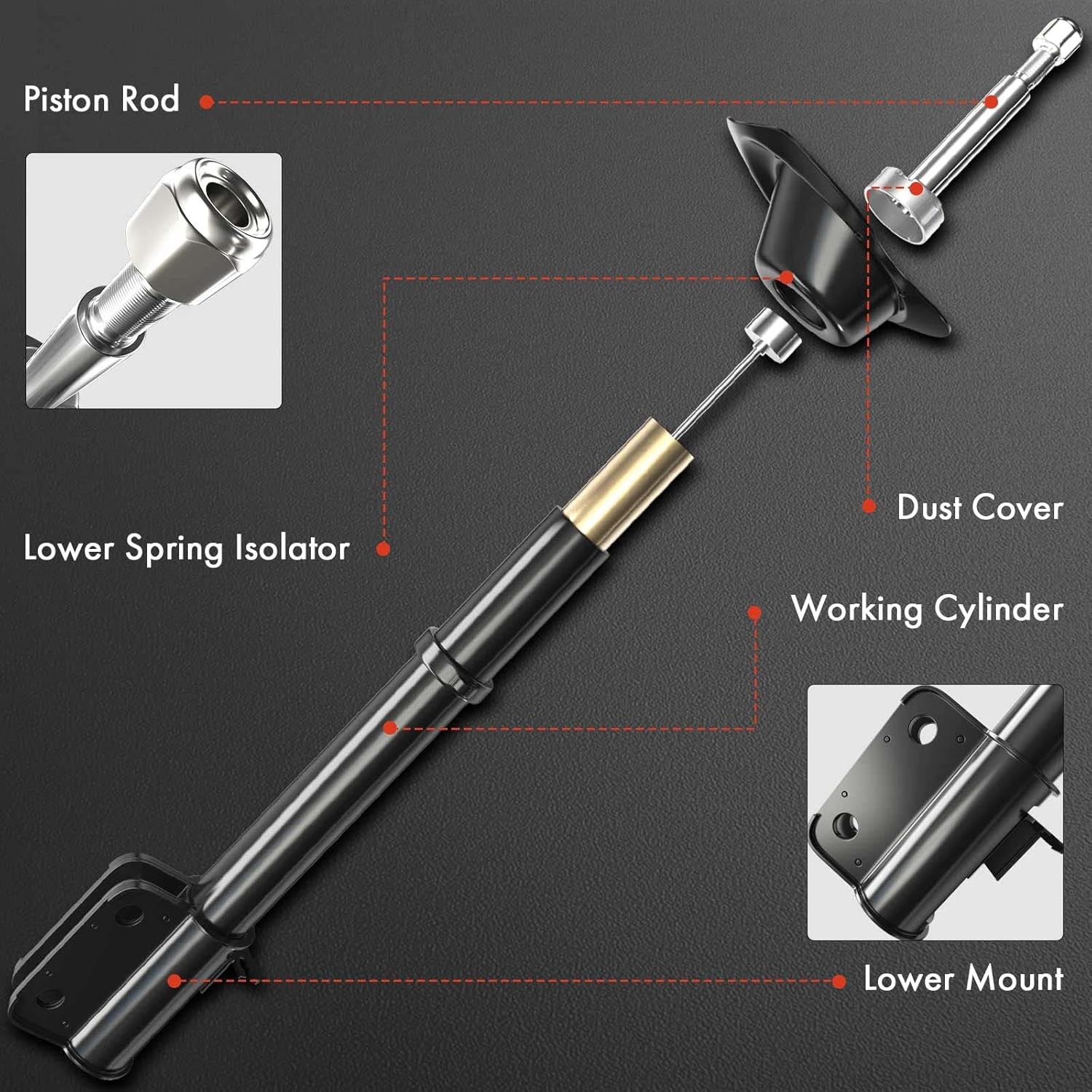 A-Premium Front Shock Absorber Strut Compatible with BMW 320i 2013-2018, 328d 20