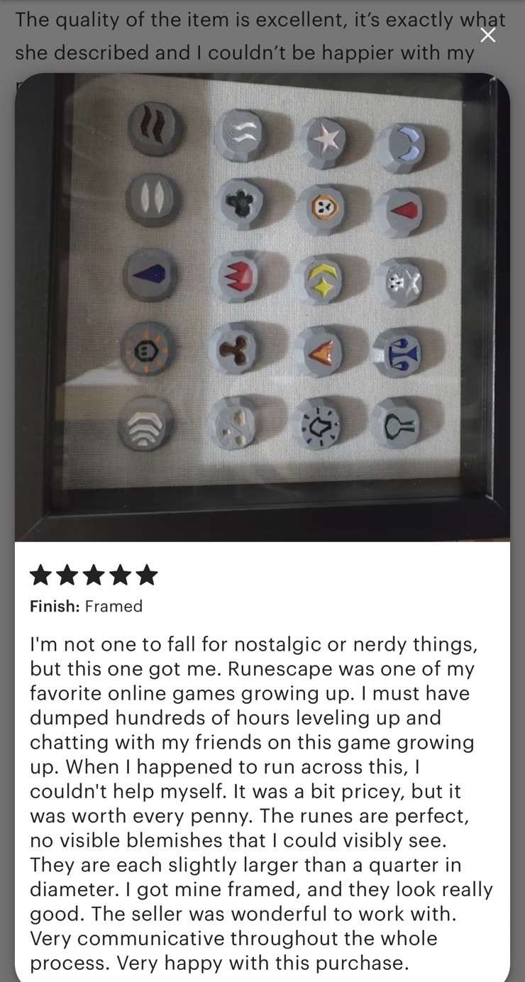 OSRS Frames Rune Set Birthday Christmas Gift For Fan