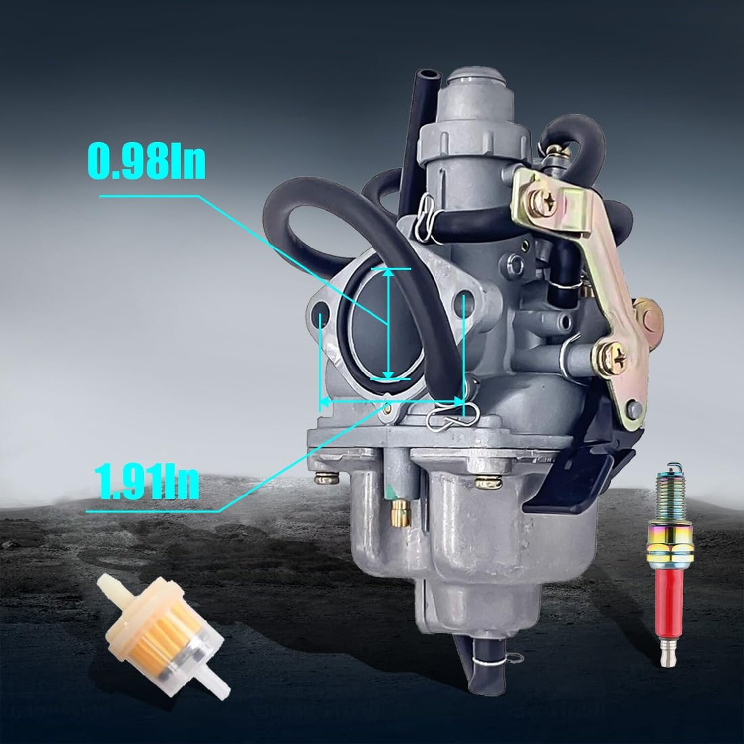 Recon 250 Carburetor with Fuel Tank Petcock Valve Set Fits for Honda TRX 250 …