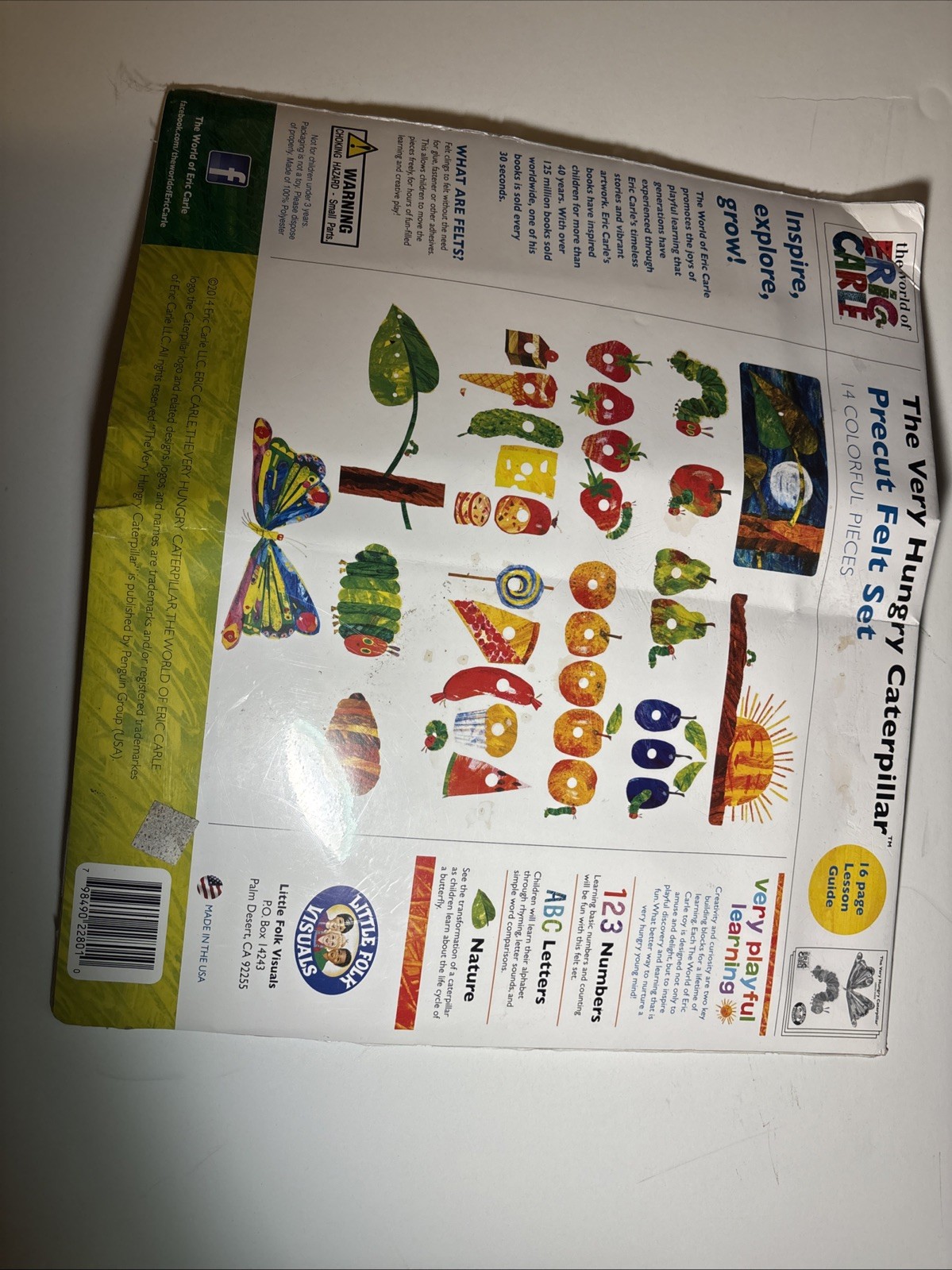 The Very Hungry Caterpillar Precut Felt Set Preschool Learning 14 Pieces NIP