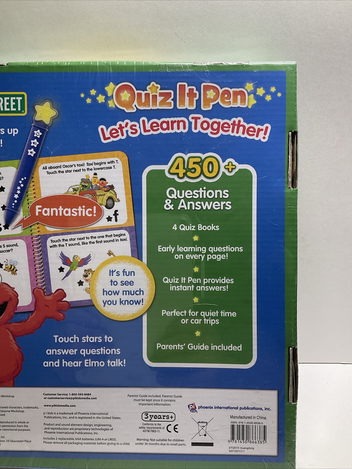 Excellent Quiz It Pen age 3+ PRESCHOOL 4x Books 450 Questions Sesame Street Elmo