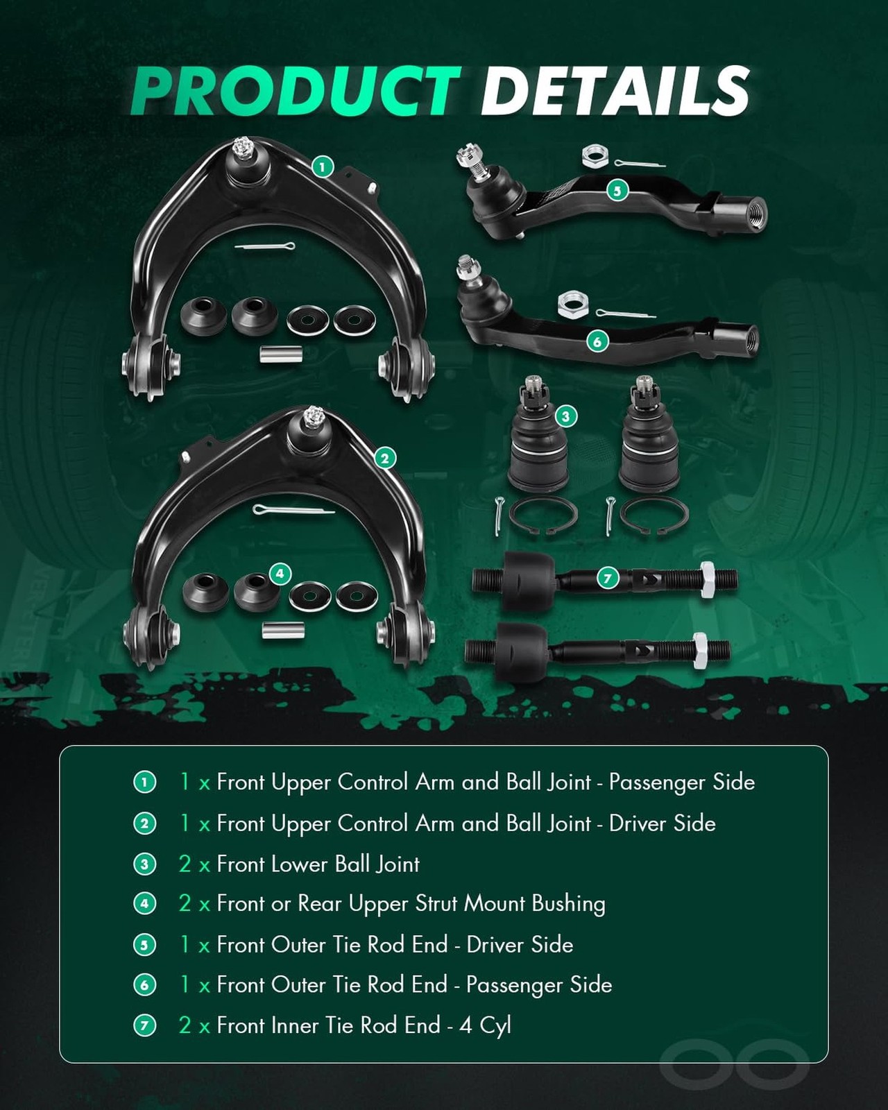 SCITOO 10pcs Suspension Kit For 1998-2002 For Accord 1999-2003 For Acura TL 2…