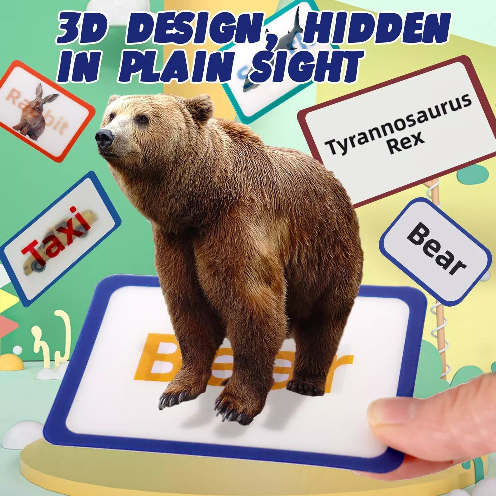 3D Visual Change Cognitive Card My First Flash Cards for Toddlers fun learning