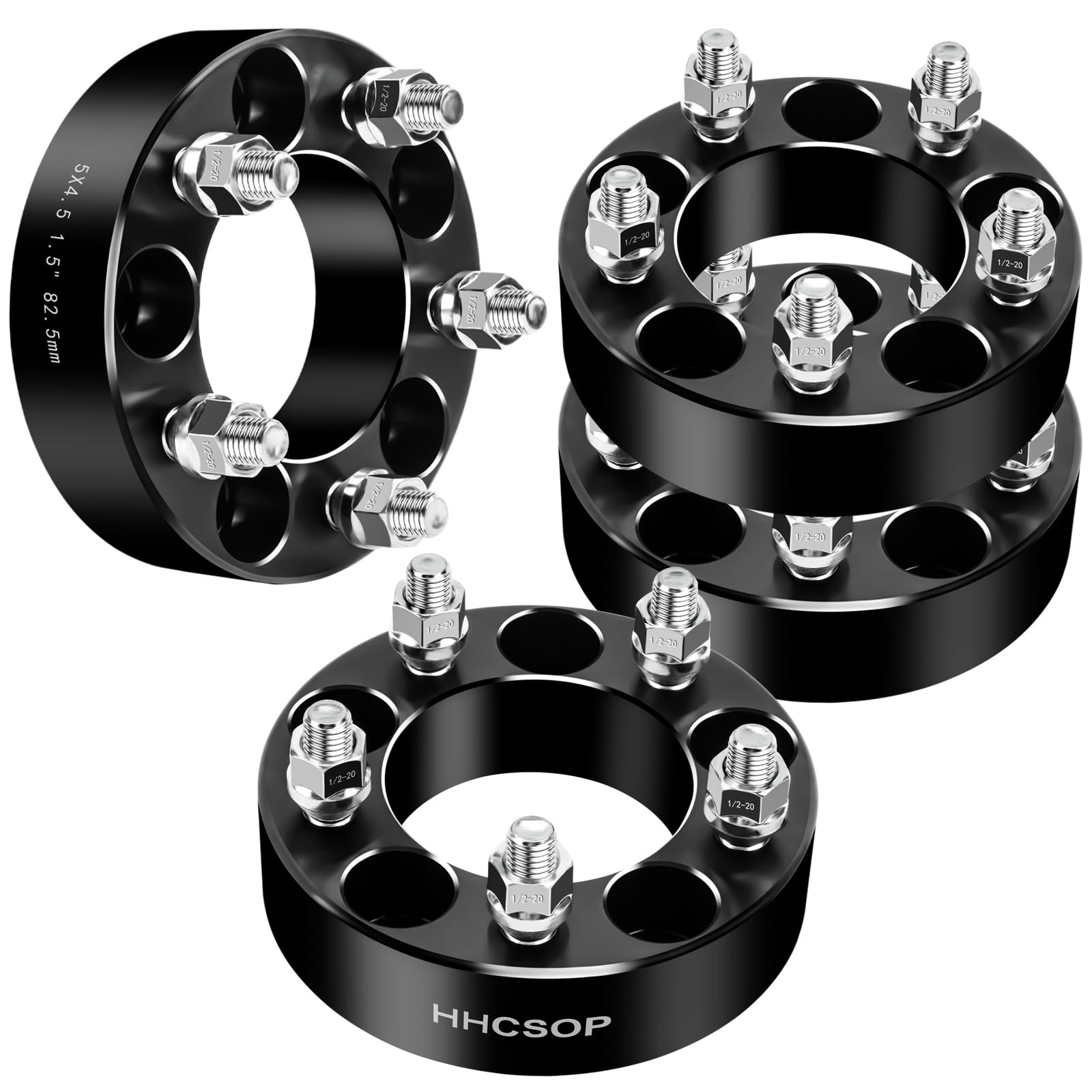 HHCSOP 5×4.5 Wheel Spacers 1.5″ Black Jeep Ford Mustang Ranger