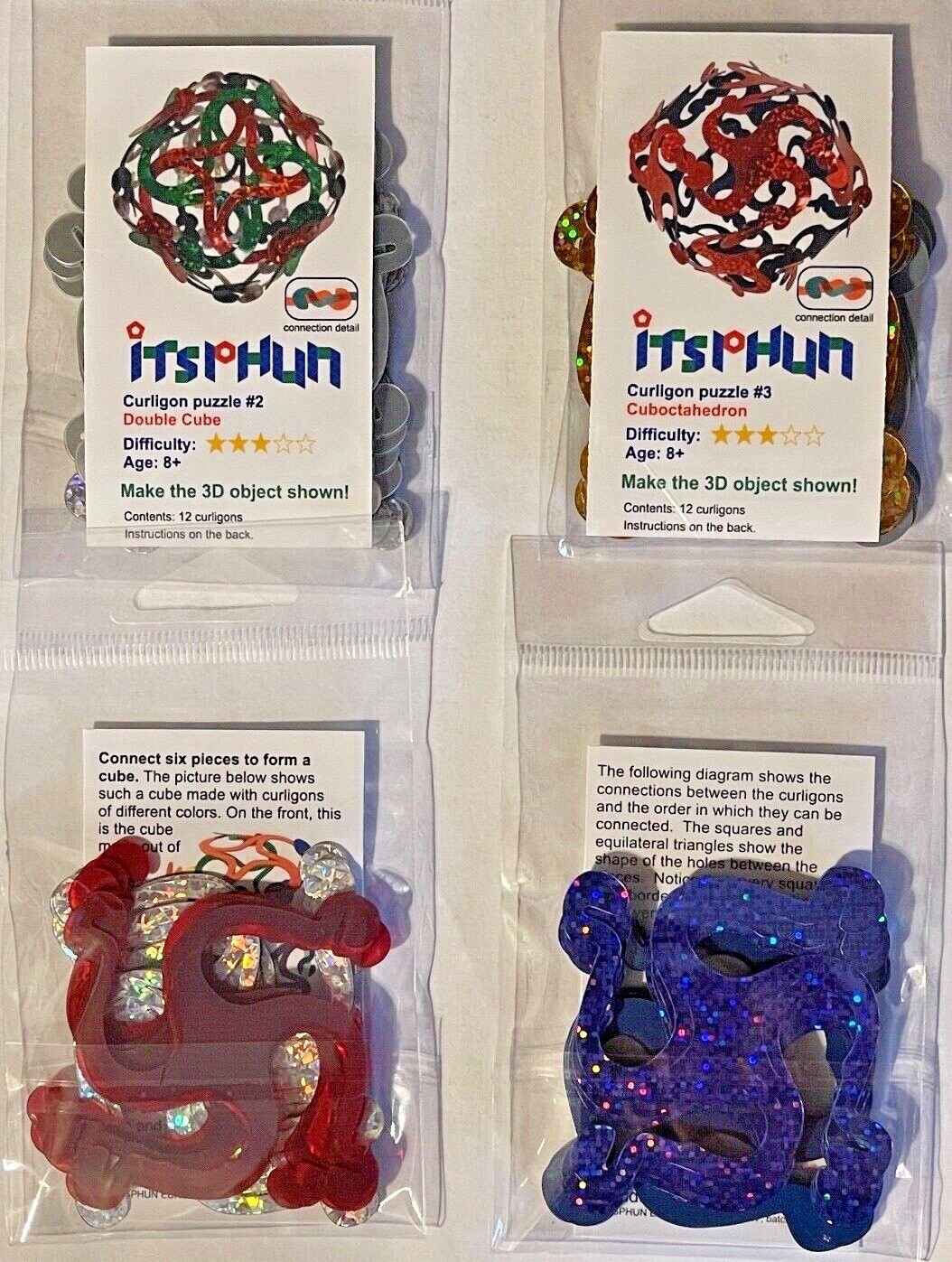ITSPHUN 3D Geometric Mini Curligon Puzzle **Choose Yr Own *Holiday Edition* RARE