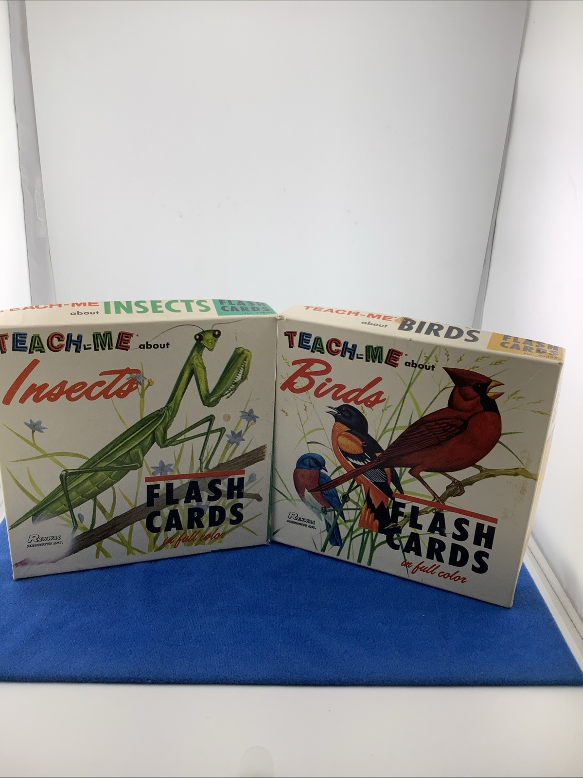 Vintage Set Of Teach-me Flash Cards Birds And Insects 1968
